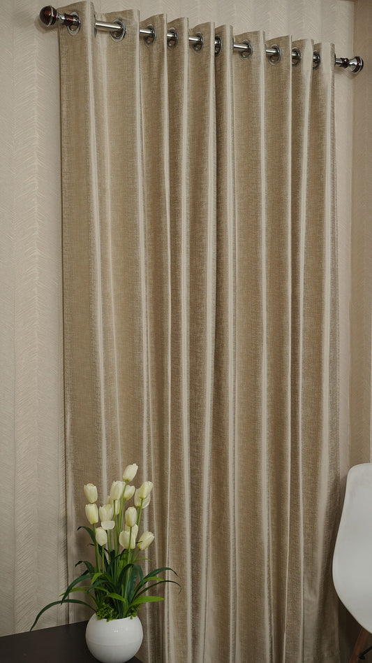 Beige Color Blackout Curtains with Embossed Design – Elegant, Functional & Affordable Luxury