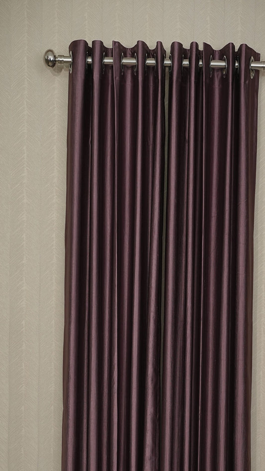 Branded Dark Lavender Colour Crush Fabric Semi-Blackout Curtains Elegant | Soothing | Bestseller