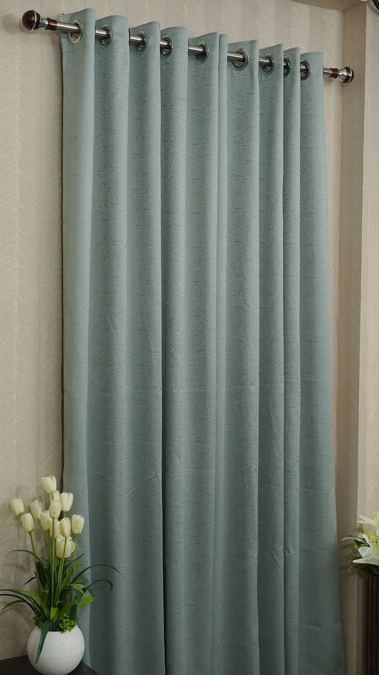 Seagreen blackout embossed curtain