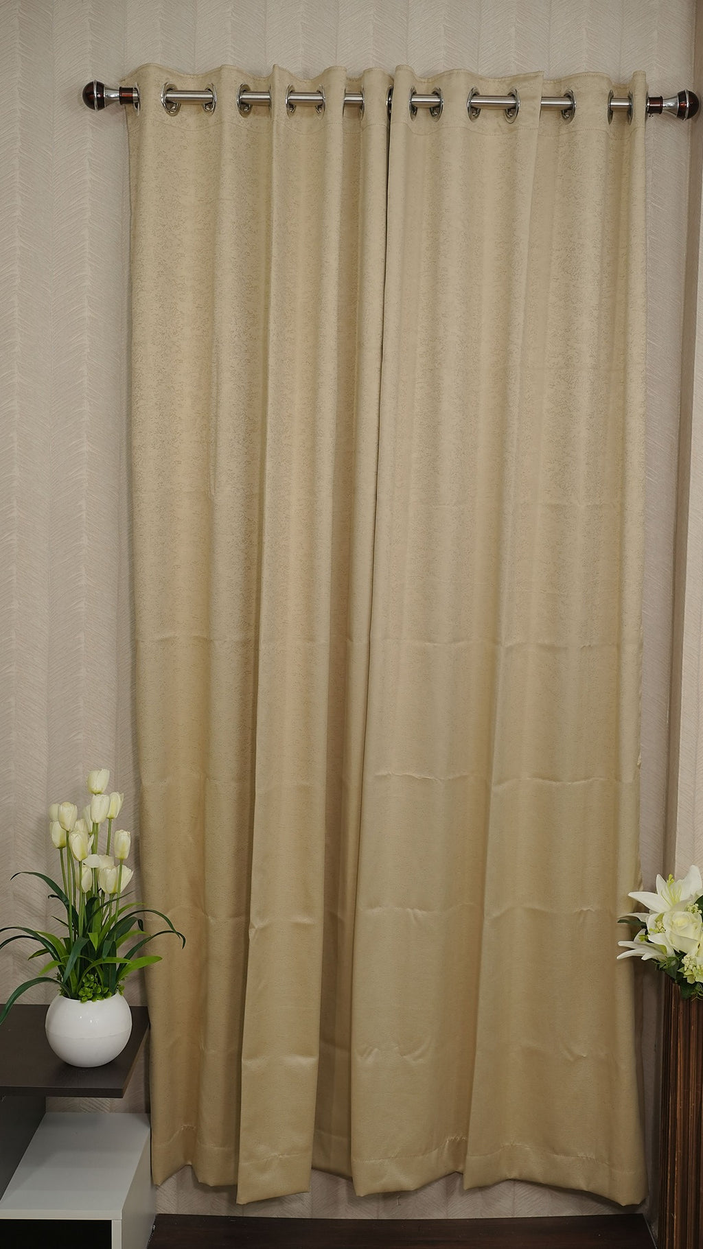 Cream Blackout Curtains with Embossed Design – Elegant, Functional &amp; Affordable Luxury