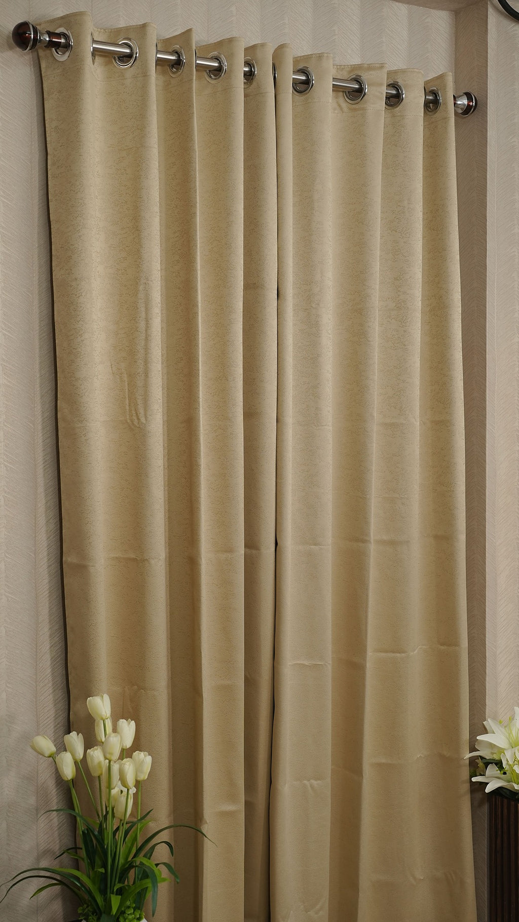 Cream Blackout Curtains with Embossed Design – Elegant, Functional &amp; Affordable Luxury