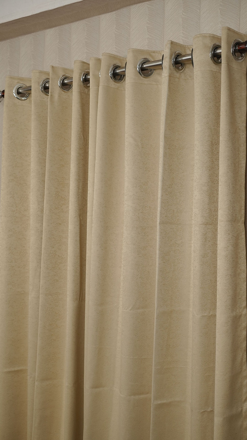 Cream Blackout Curtains with Embossed Design – Elegant, Functional &amp; Affordable Luxury