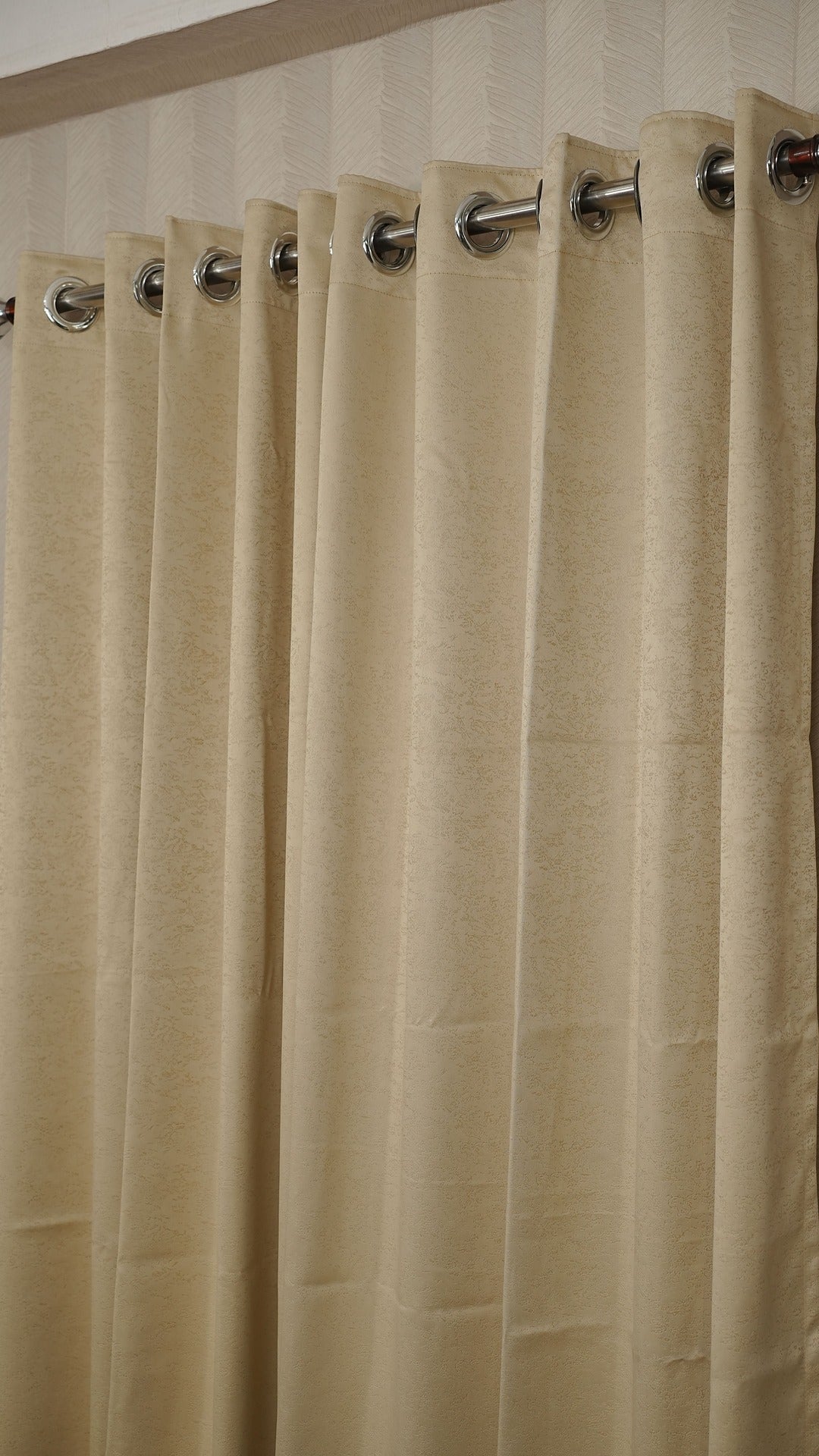 Cream Blackout Curtains with Embossed Design – Elegant, Functional &amp; Affordable Luxury