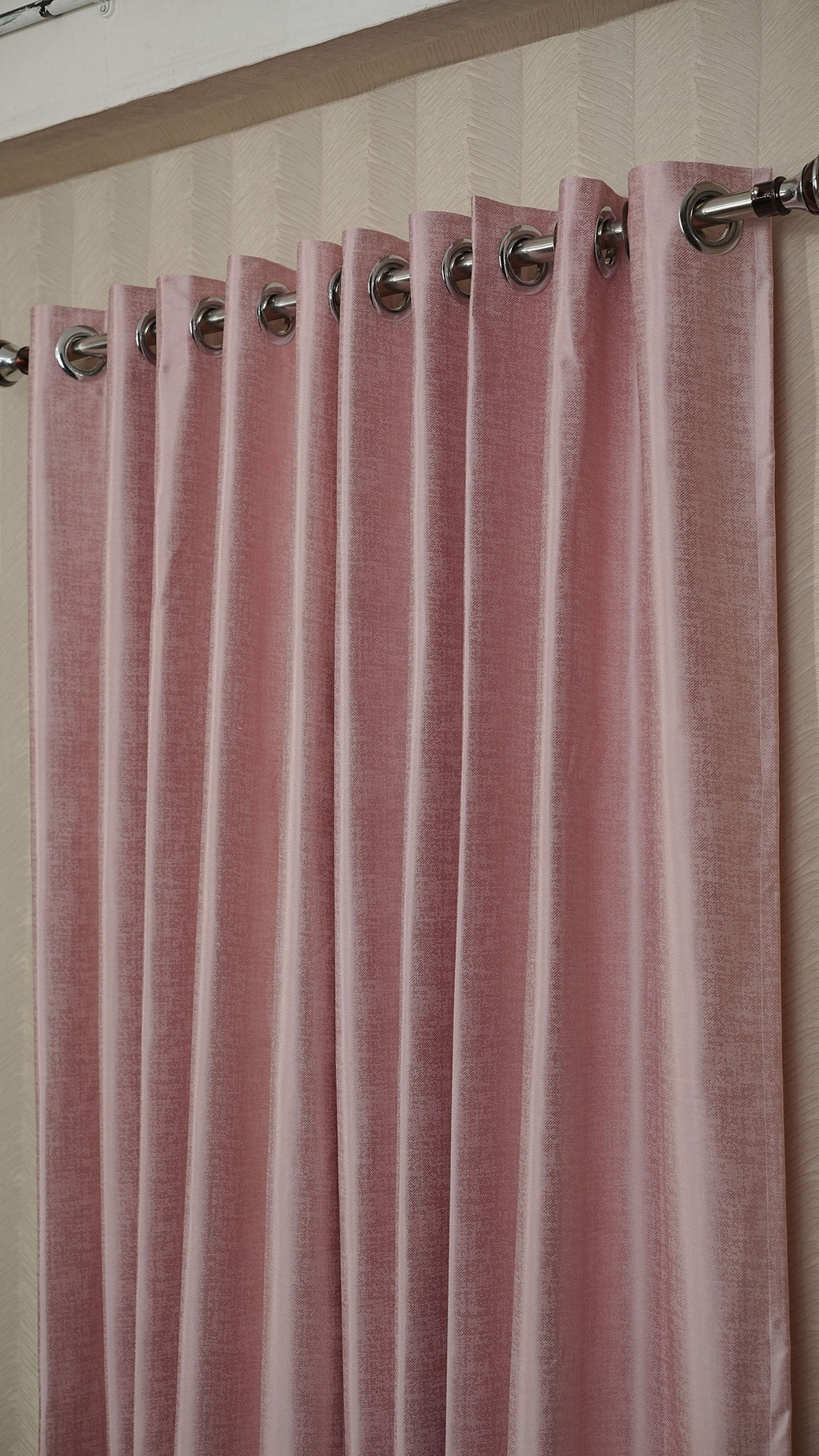Pink Color Blackout Curtains with Embossed Design – Elegant, Functional & Affordable Luxury