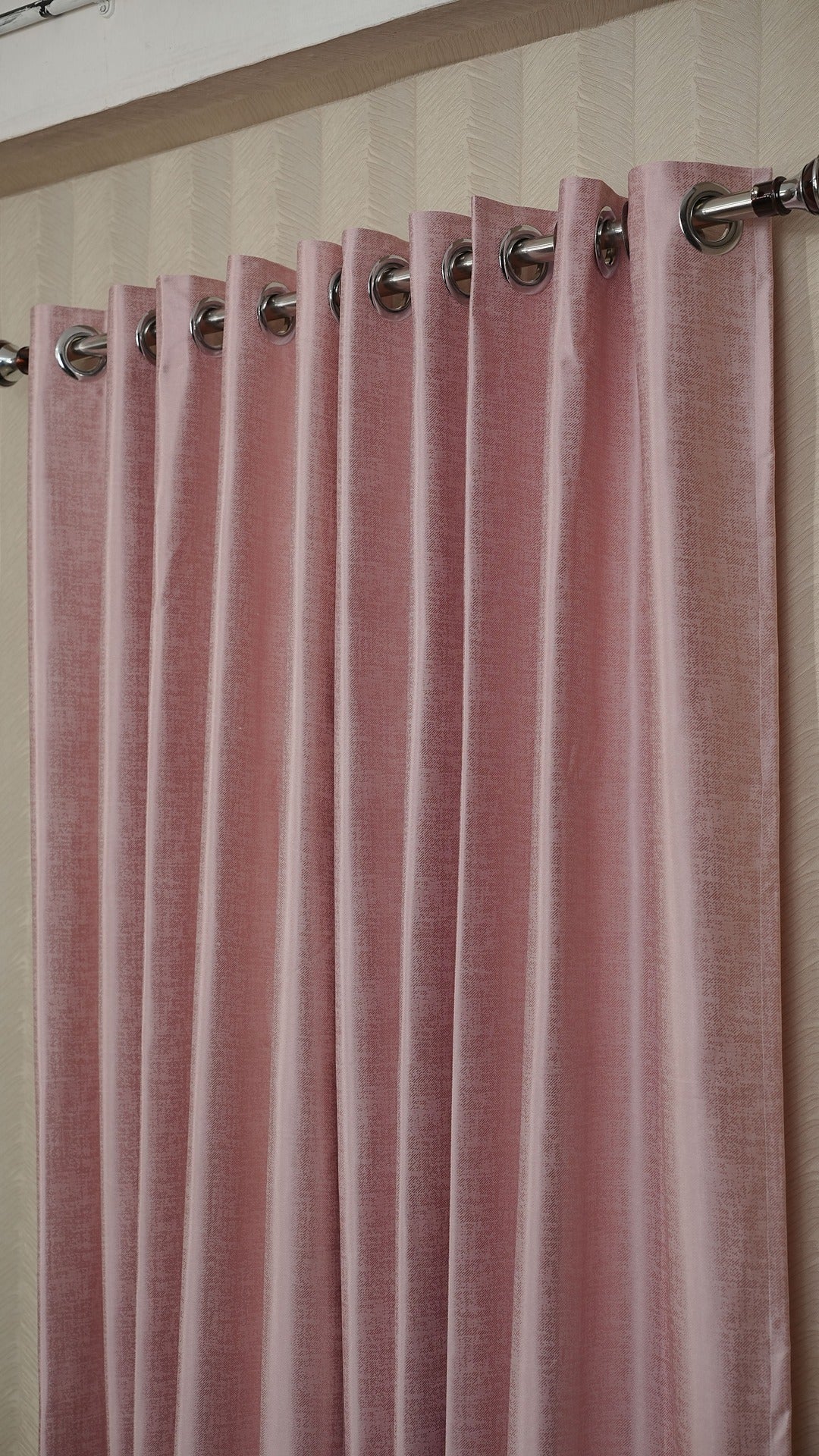 Pink Color Blackout Curtains with Embossed Design – Elegant, Functional & Affordable Luxury