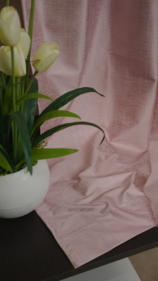 Pink Color Blackout Curtains with Embossed Design – Elegant, Functional & Affordable Luxury