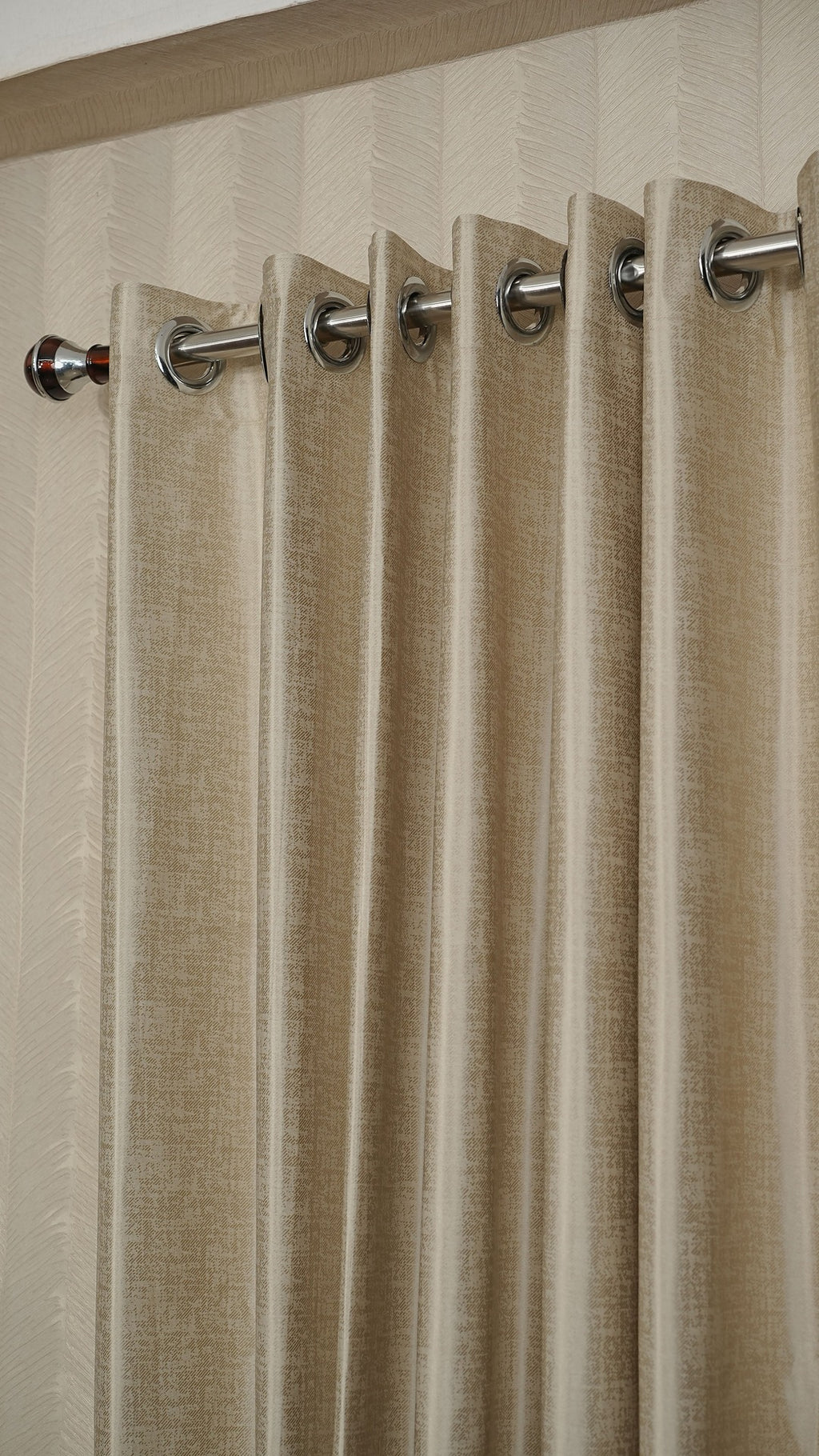 Beige Color Blackout Curtains with Embossed Design – Elegant, Functional & Affordable Luxury