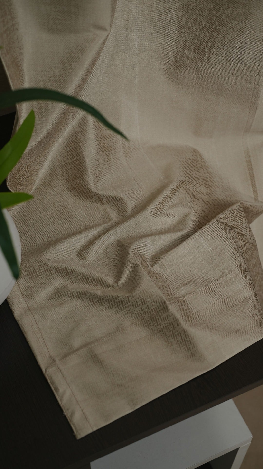 Beige Color Blackout Curtains with Embossed Design – Elegant, Functional & Affordable Luxury