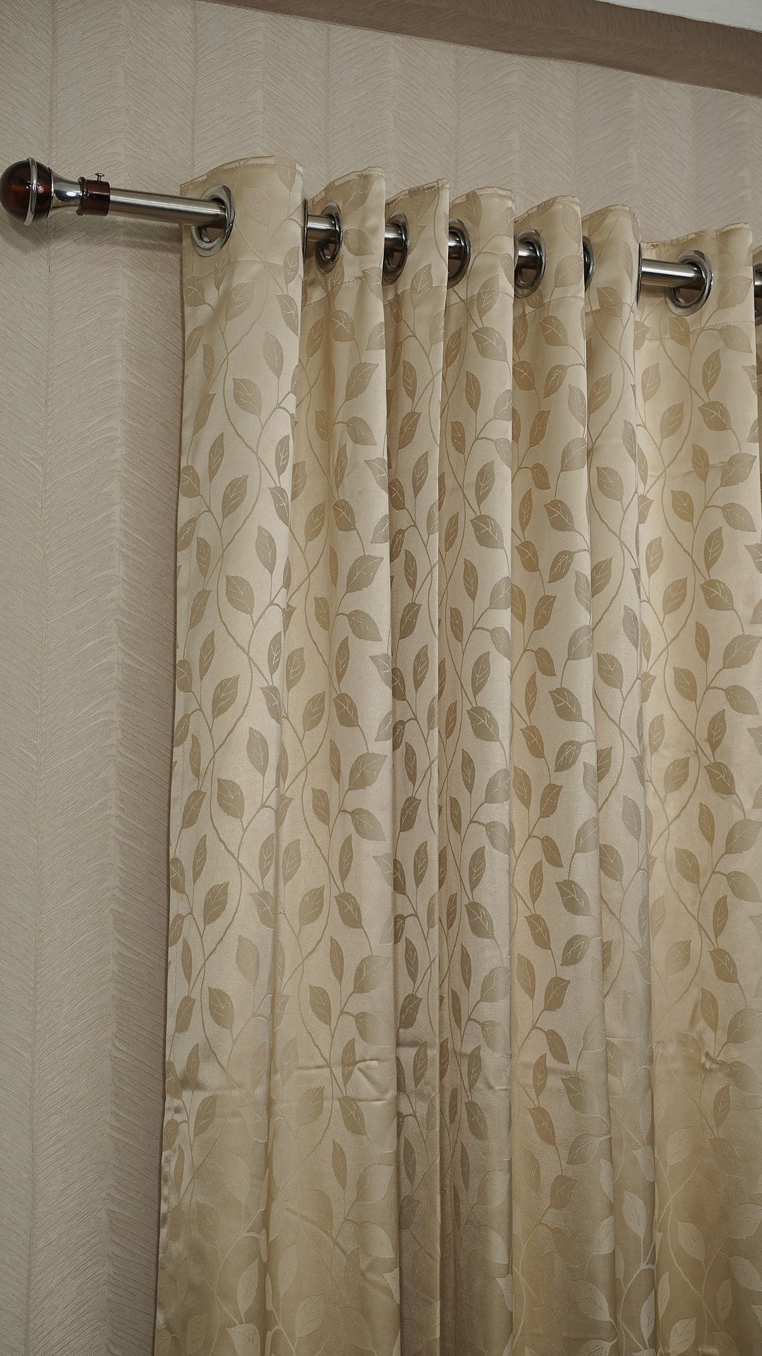 Premium  Gold leaf Design Readymade Curtains – Elegant, Fresh &amp; Timeless