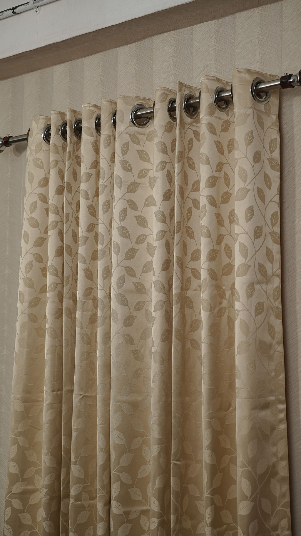 Premium  Gold leaf Design Readymade Curtains – Elegant, Fresh &amp; Timeless