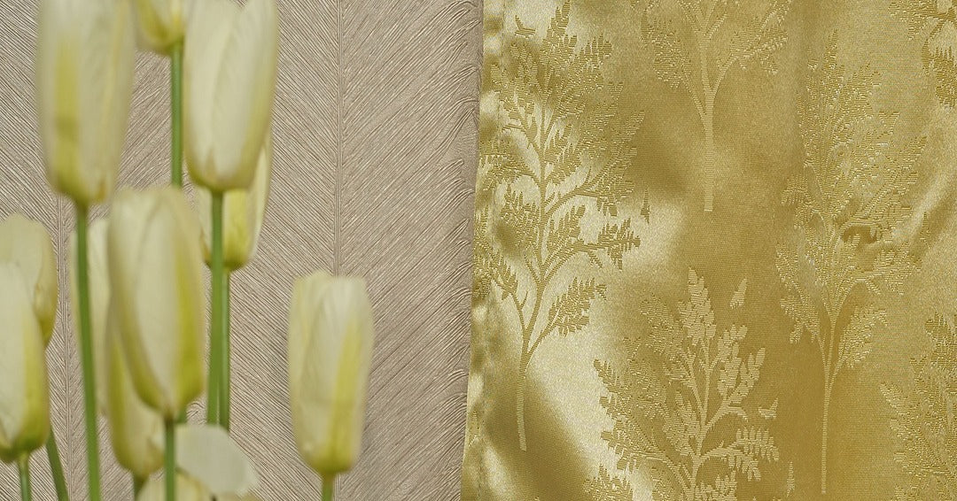 Premium Branded Lemon Yellow Jacquard Readymade Curtains.