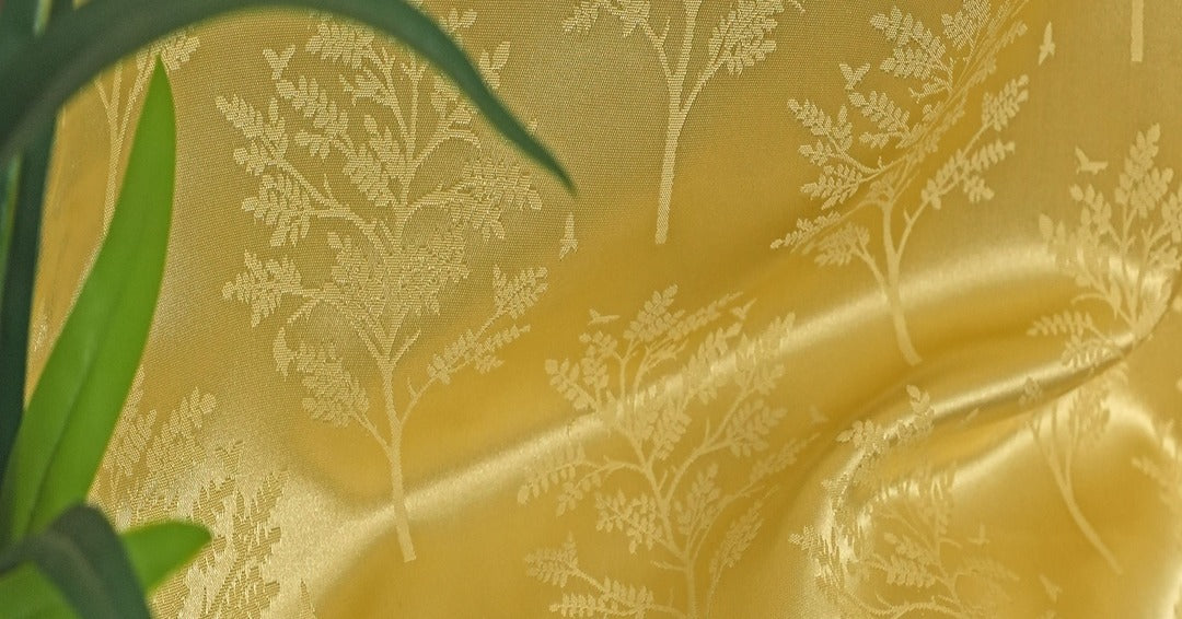 Premium Branded Lemon Yellow Jacquard Readymade Curtains.