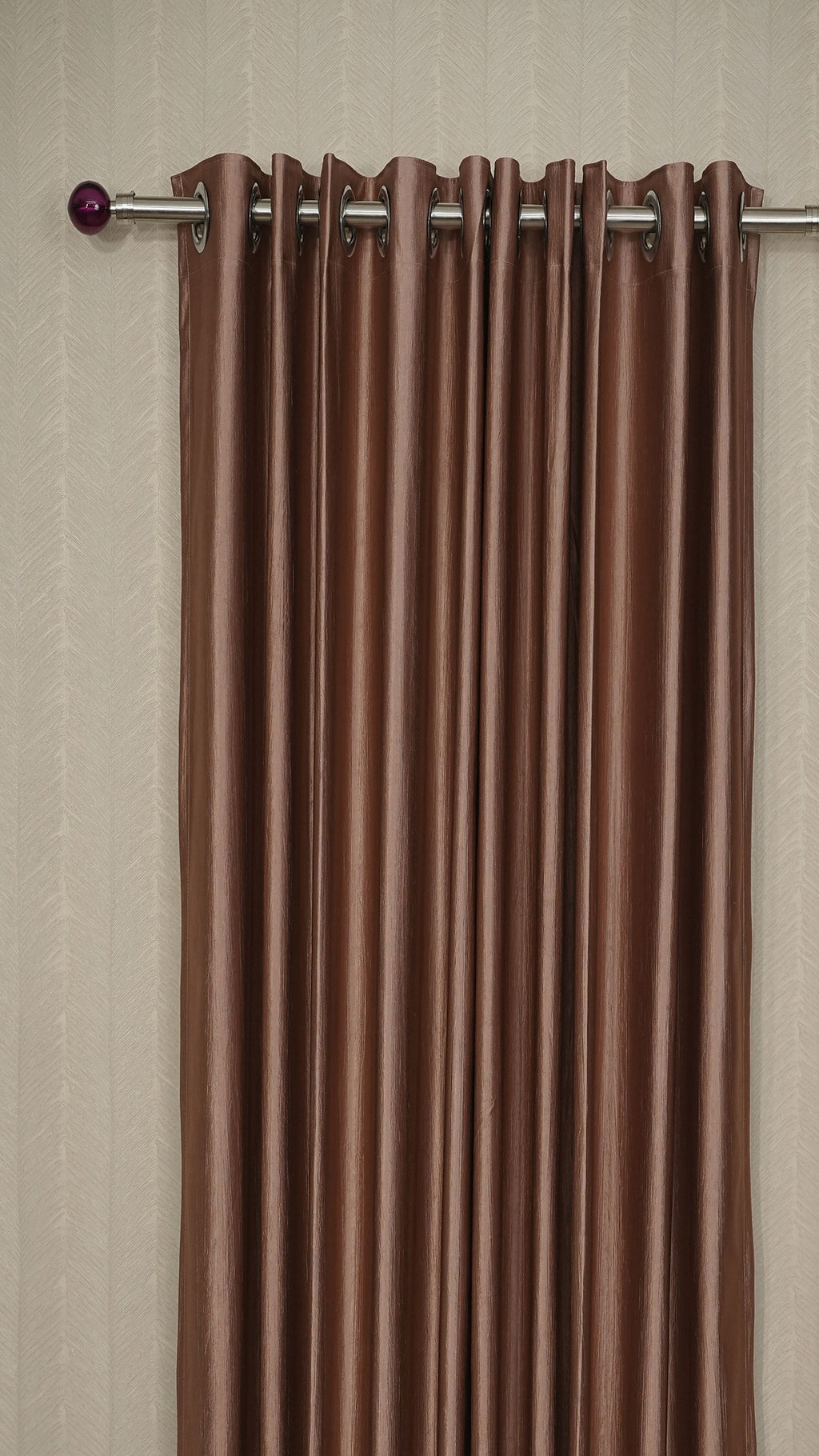 Branded Brown Curtains for Living Room | Crush Fabric Semi-Blackout