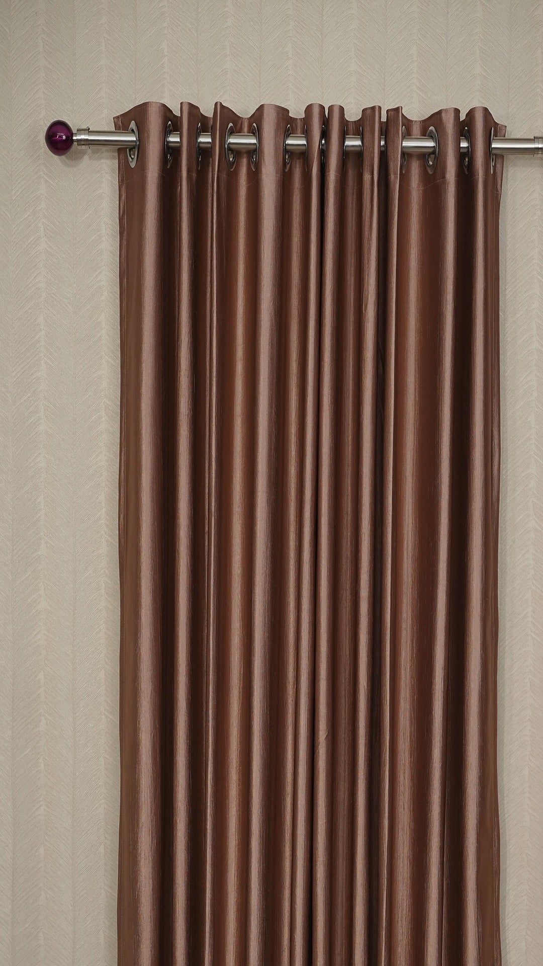 Branded Brown Curtains for Living Room | Crush Fabric Semi-Blackout
