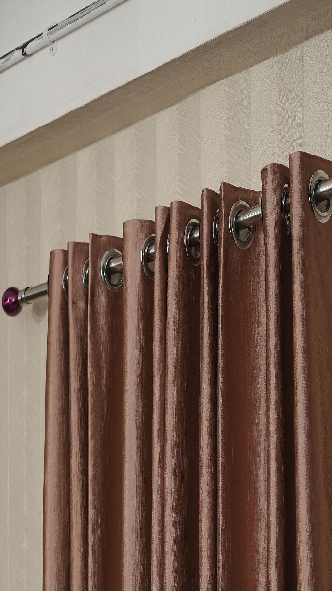 Branded Brown Curtains for Living Room | Crush Fabric Semi-Blackout