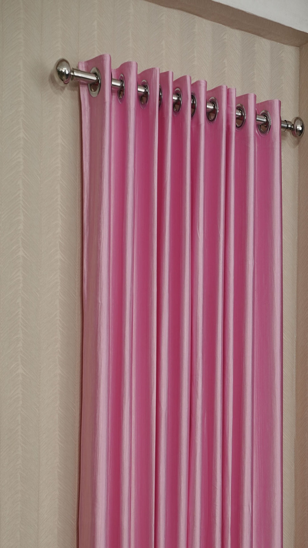 Branded Pink Colour Crush Fabric Semi-Blackout Curtains  Soft | Elegant | Bestseller