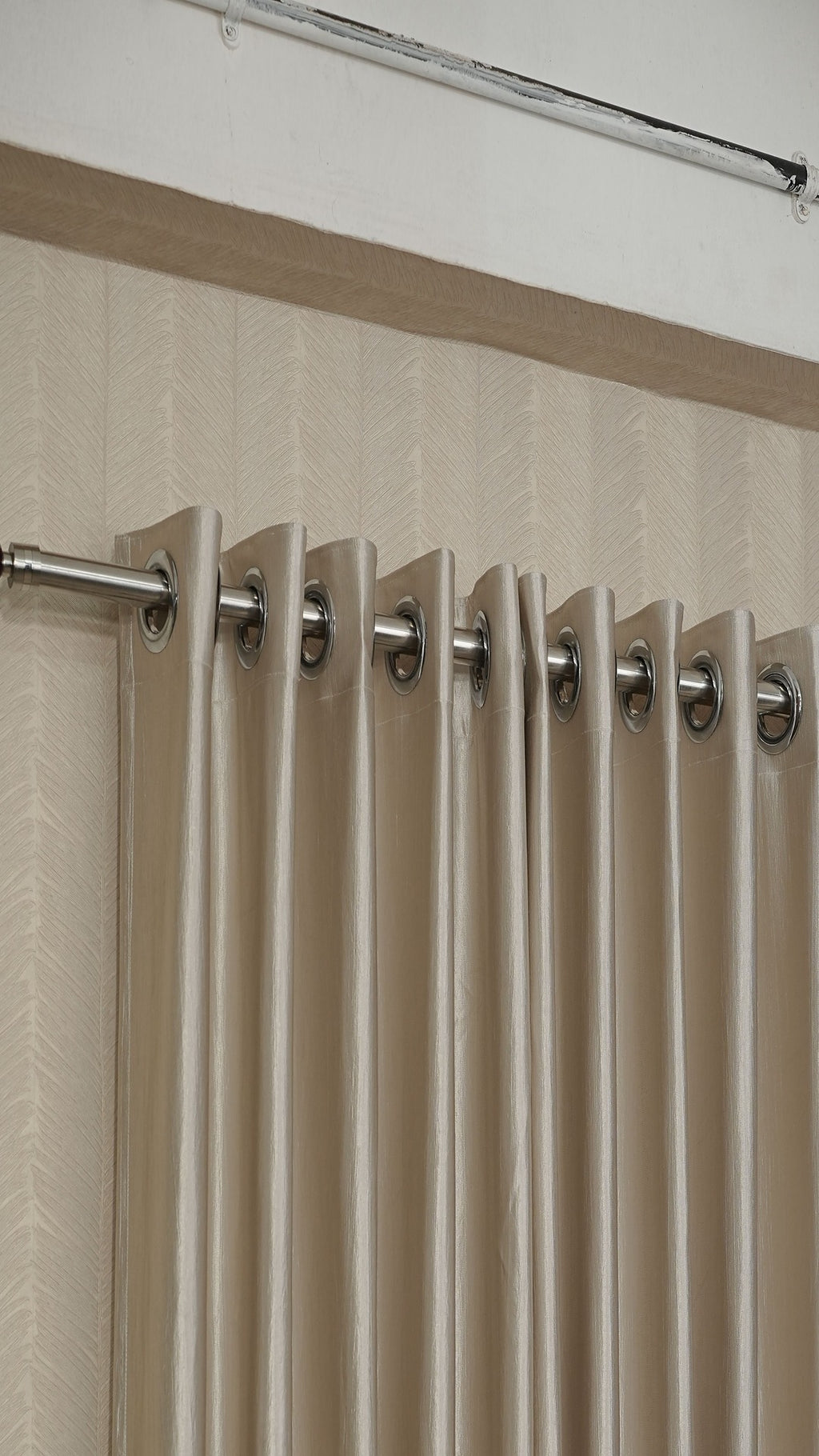 Branded Ivory White Colour Crush Fabric Semi-Blackout Curtains  Elegant | Minimal | Bestseller