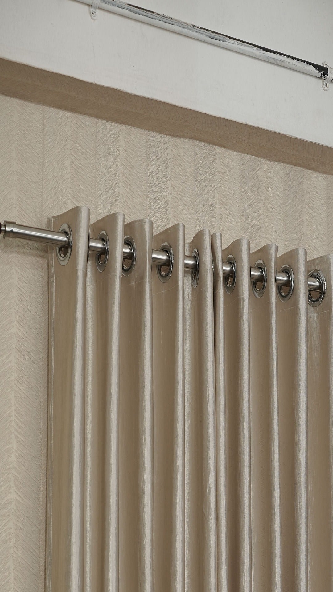 Branded Ivory White Colour Crush Fabric Semi-Blackout Curtains  Elegant | Minimal | Bestseller