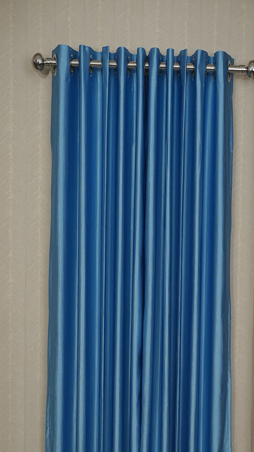 Branded Blue Colour Crush Fabric Semi-Blackout Curtains  Cool | Elegant | Bestseller