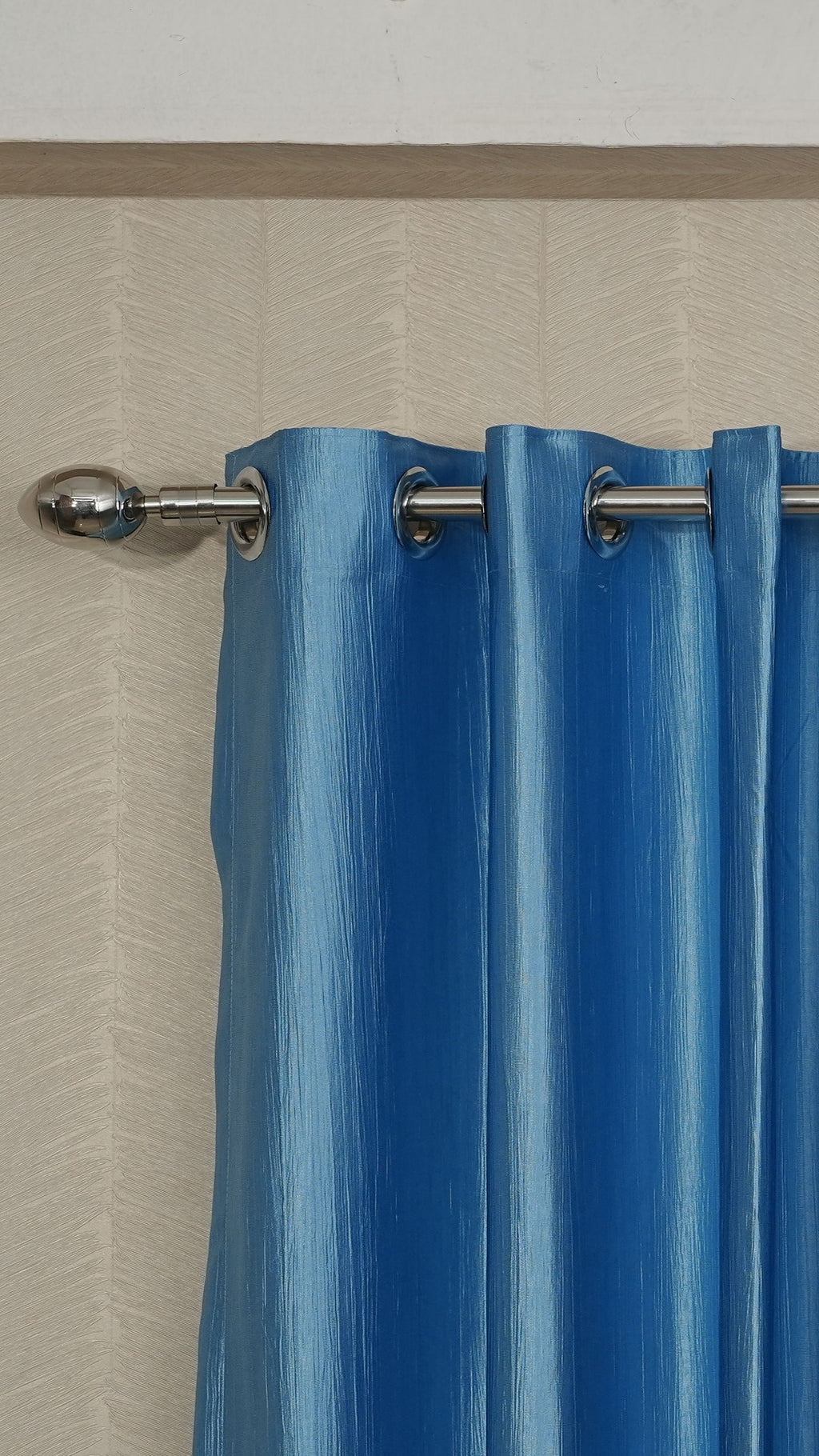 Branded Blue Colour Crush Fabric Semi-Blackout Curtains  Cool | Elegant | Bestseller