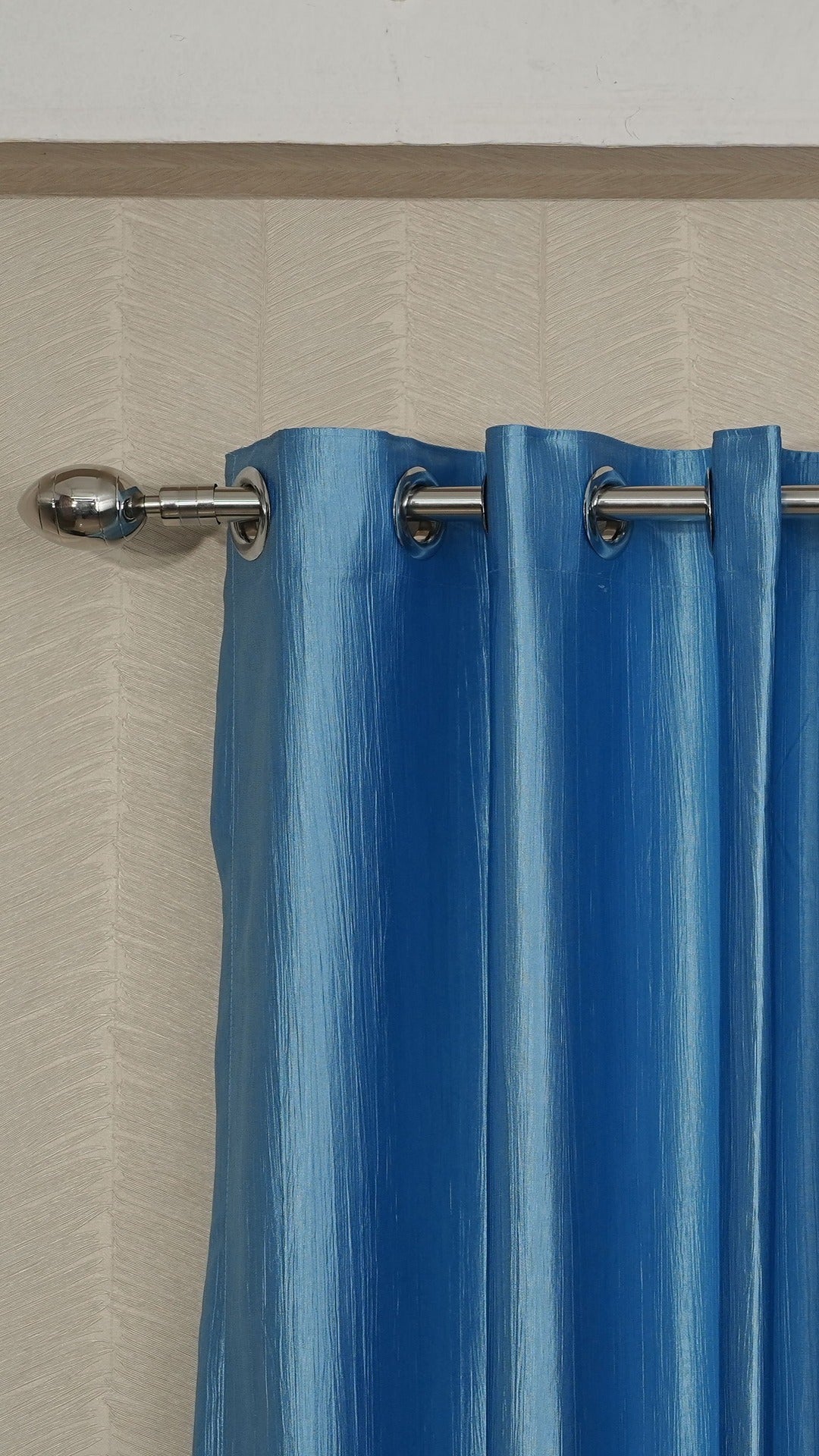 Branded Blue Colour Crush Fabric Semi-Blackout Curtains  Cool | Elegant | Bestseller