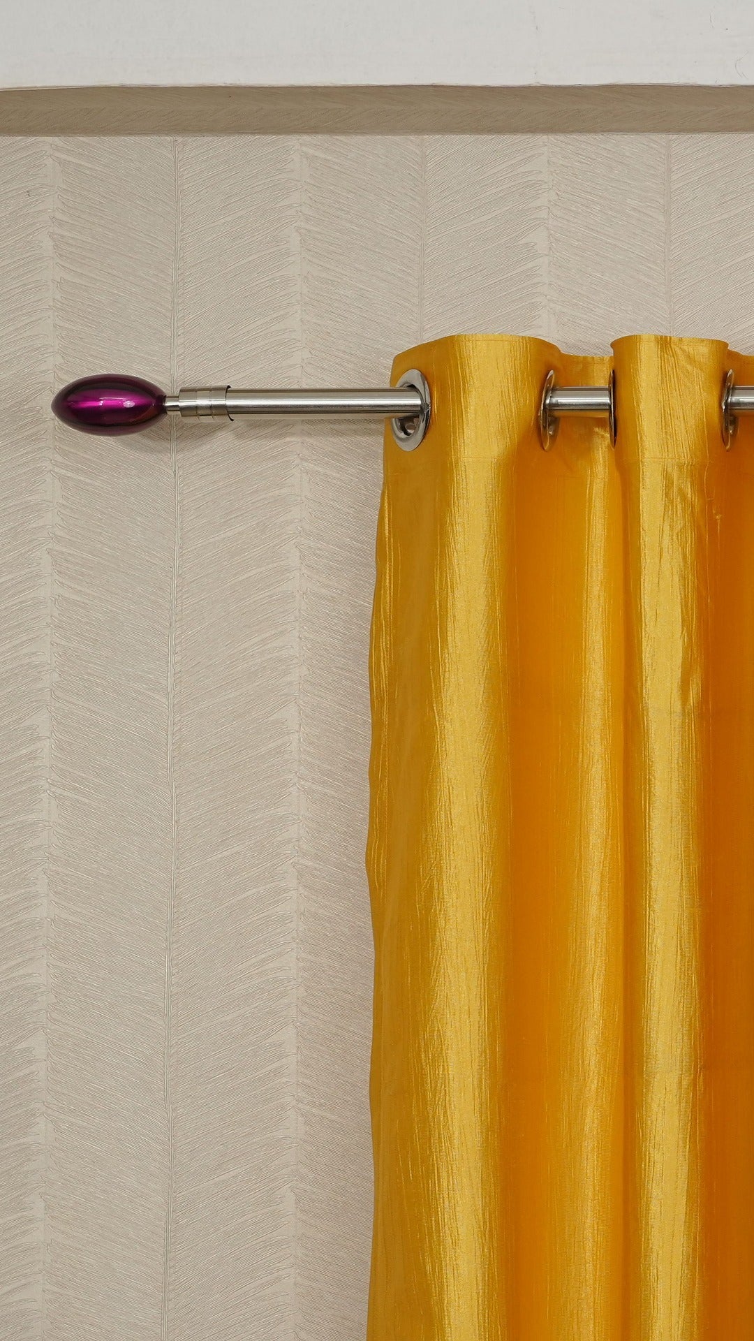 Branded Yellow Colour Crush Fabric Semi-Blackout Curtains