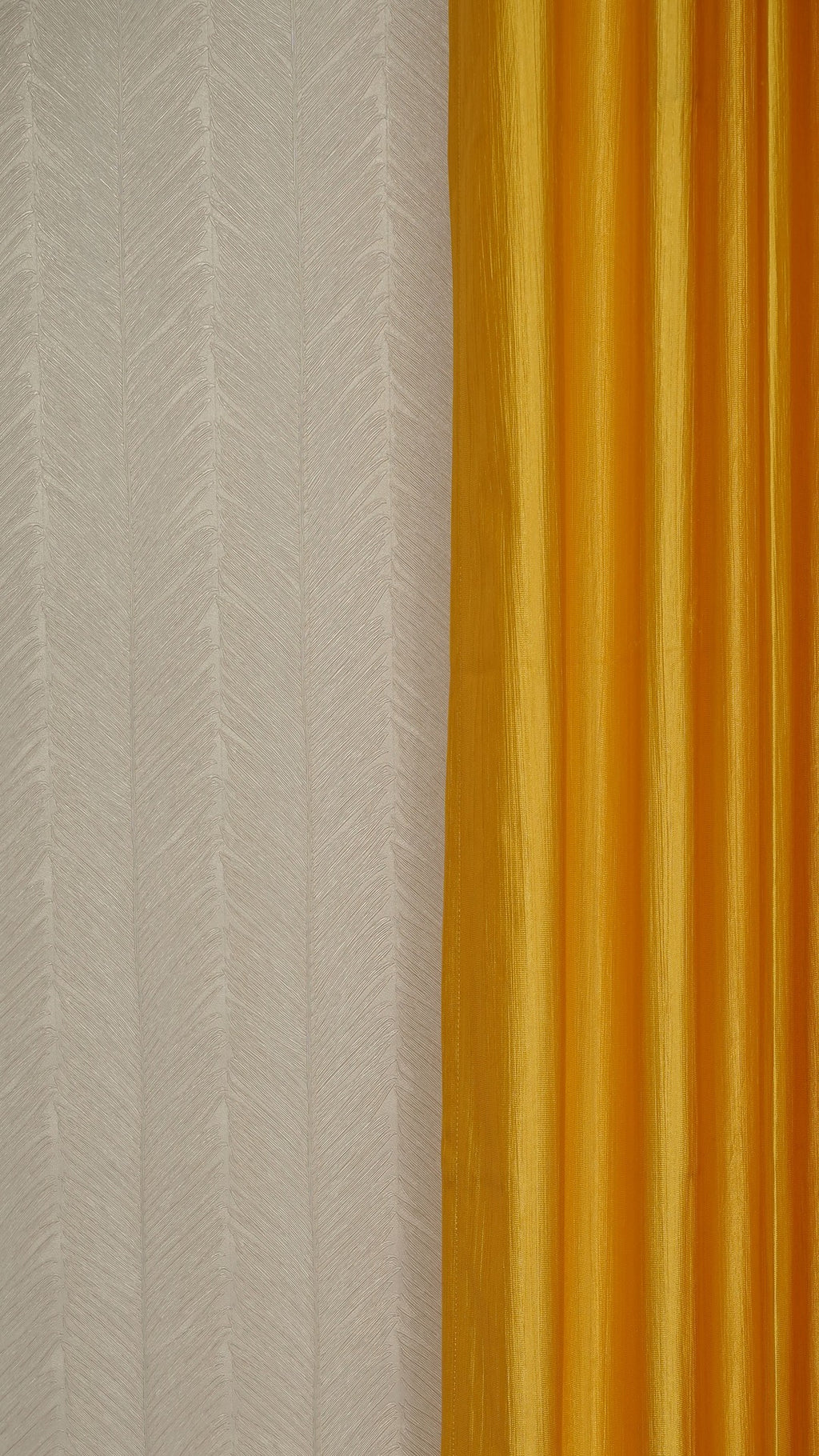 Branded Yellow Colour Crush Fabric Semi-Blackout Curtains