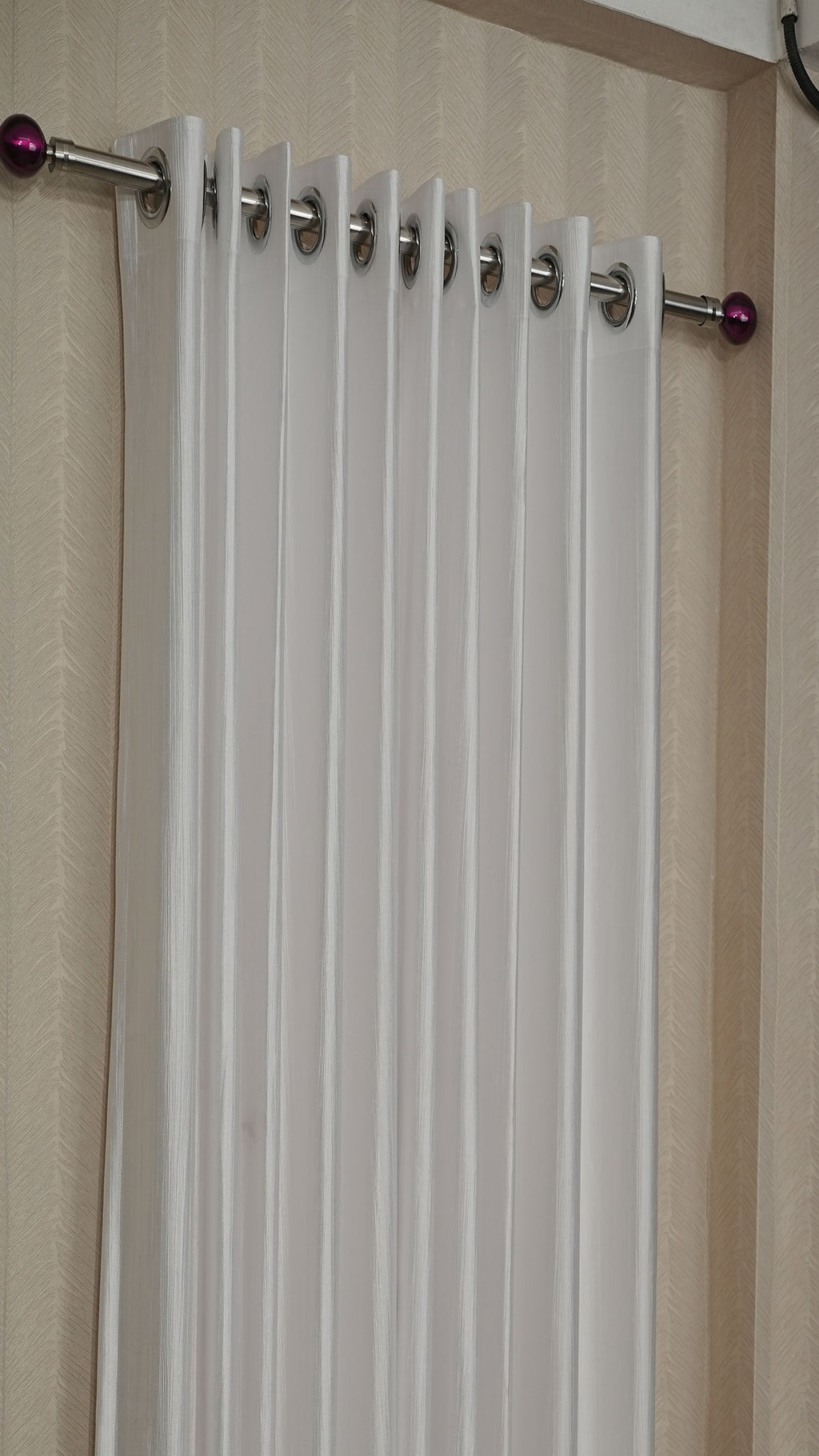 Branded Royal White Colour Crush Fabric Semi-Blackout Curtains  Elegant | Luxurious | Bestseller