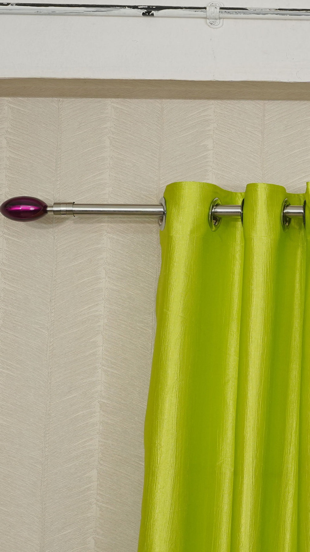 Branded Lime Green Colour Crush Fabric Semi-Blackout Curtains  Fresh | Vibrant | Bestseller