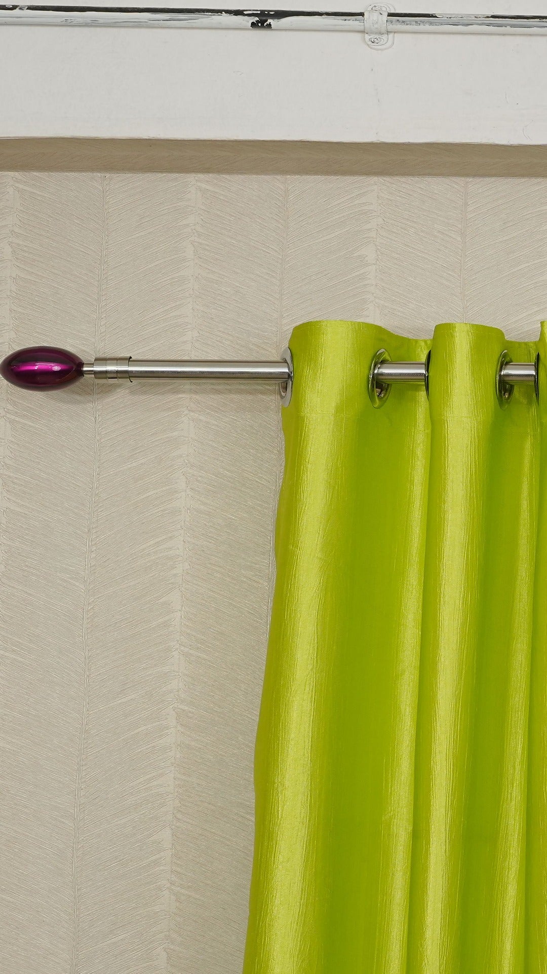 Branded Lime Green Colour Crush Fabric Semi-Blackout Curtains  Fresh | Vibrant | Bestseller