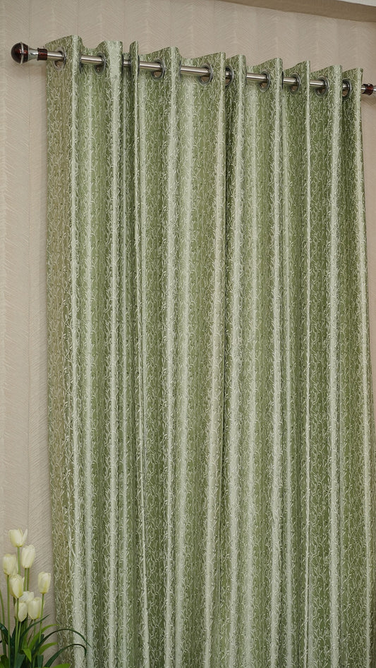 Jacquard Design Mint Green Color Readymade Curtains – Elegant & Affordable Luxury for Your Home- 1 Piece