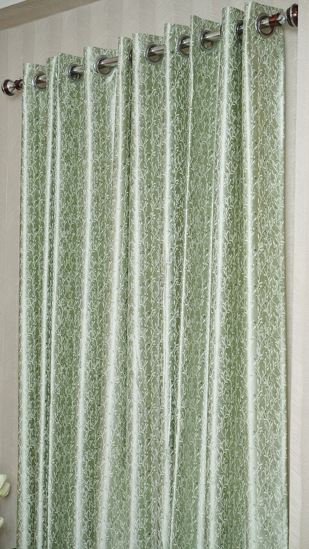 Jacquard Design Mint Green Color Readymade Curtains – Elegant & Affordable Luxury for Your Home- 1 Piece