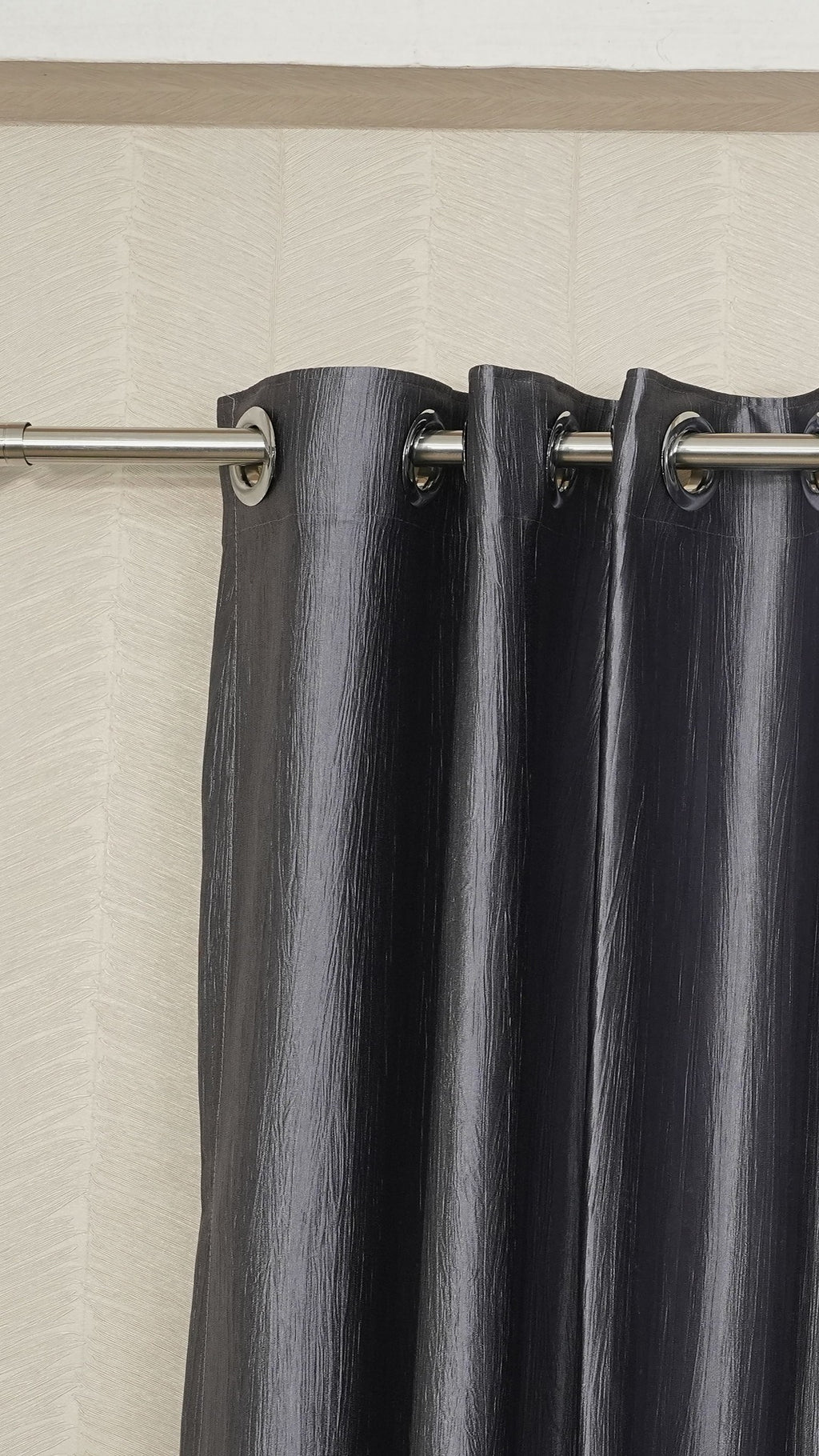 Branded Slate Grey Colour Crush Fabric Semi-Blackout Curtains  Modern | Premium | Bestseller