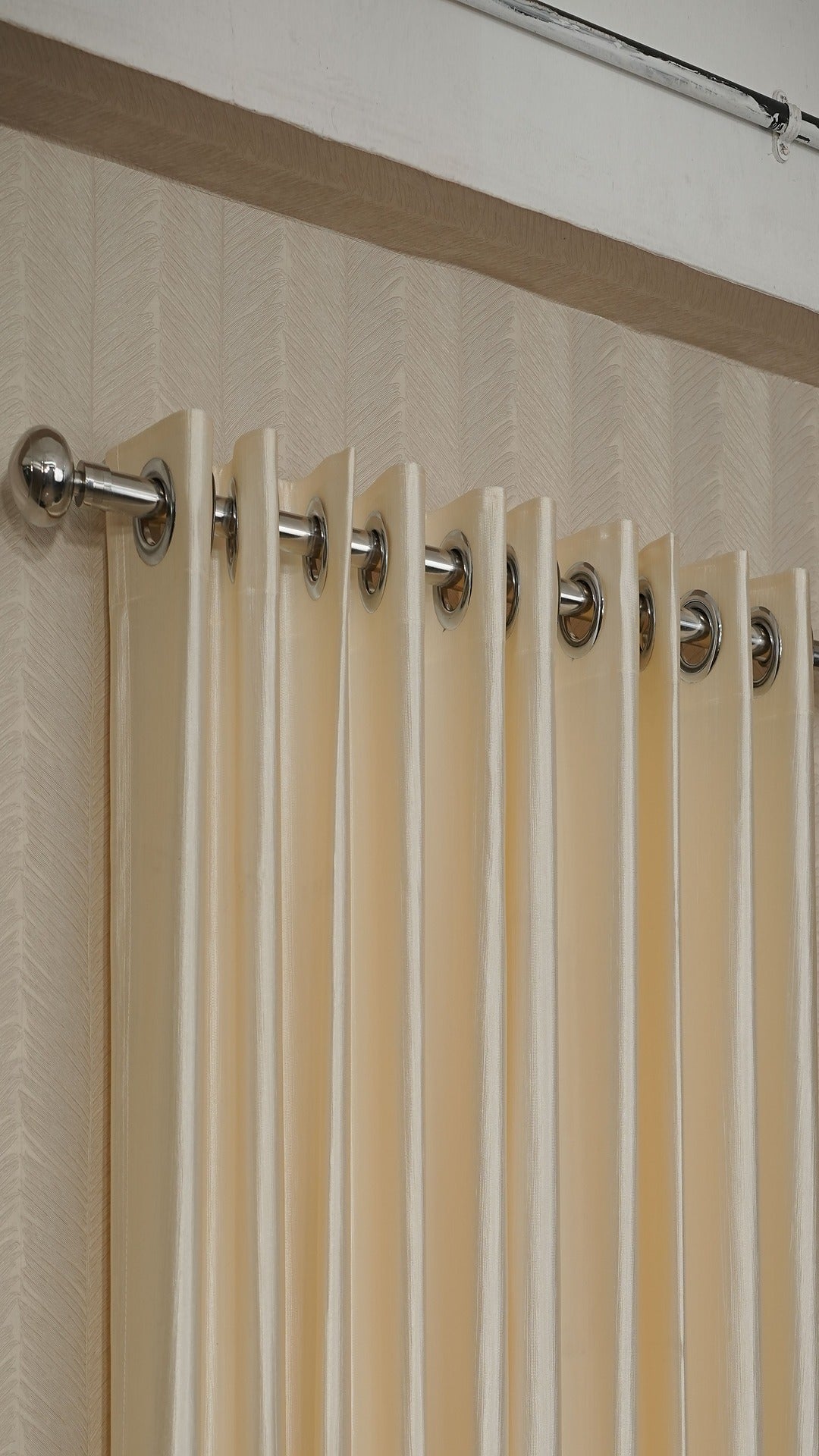 Branded Cream Colour Crush Fabric Semi-Blackout Curtains  Soft | Elegant | Bestseller