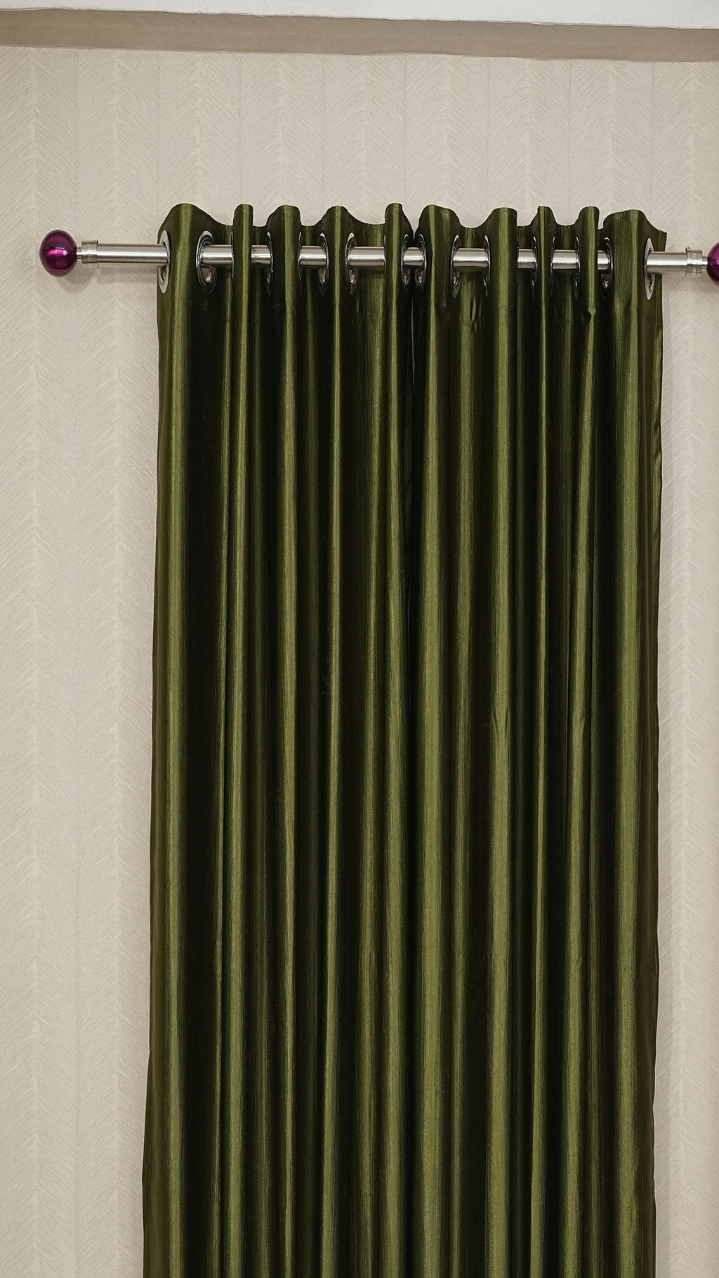 Branded Dark Olive Green Colour Crush Fabric Semi-Blackout Curtains  Earthy | Elegant | Bestseller