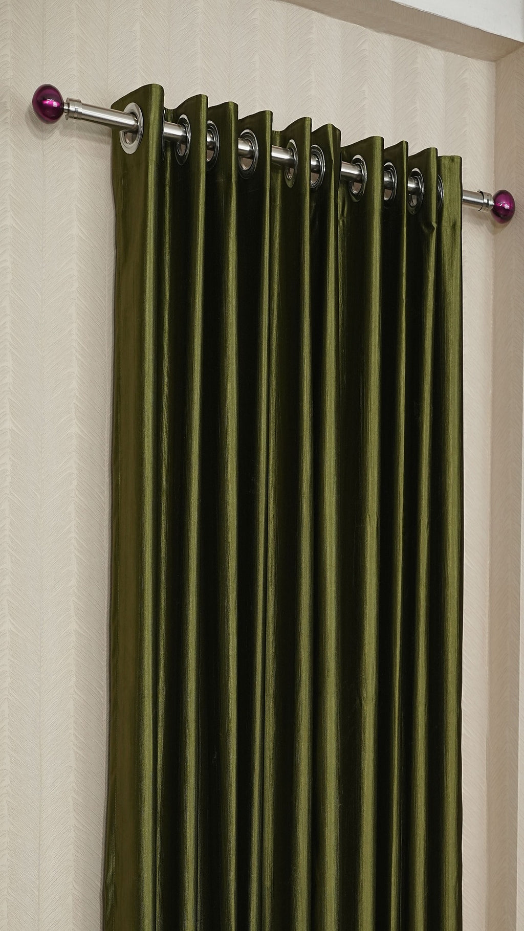 Branded Dark Olive Green Colour Crush Fabric Semi-Blackout Curtains  Earthy | Elegant | Bestseller
