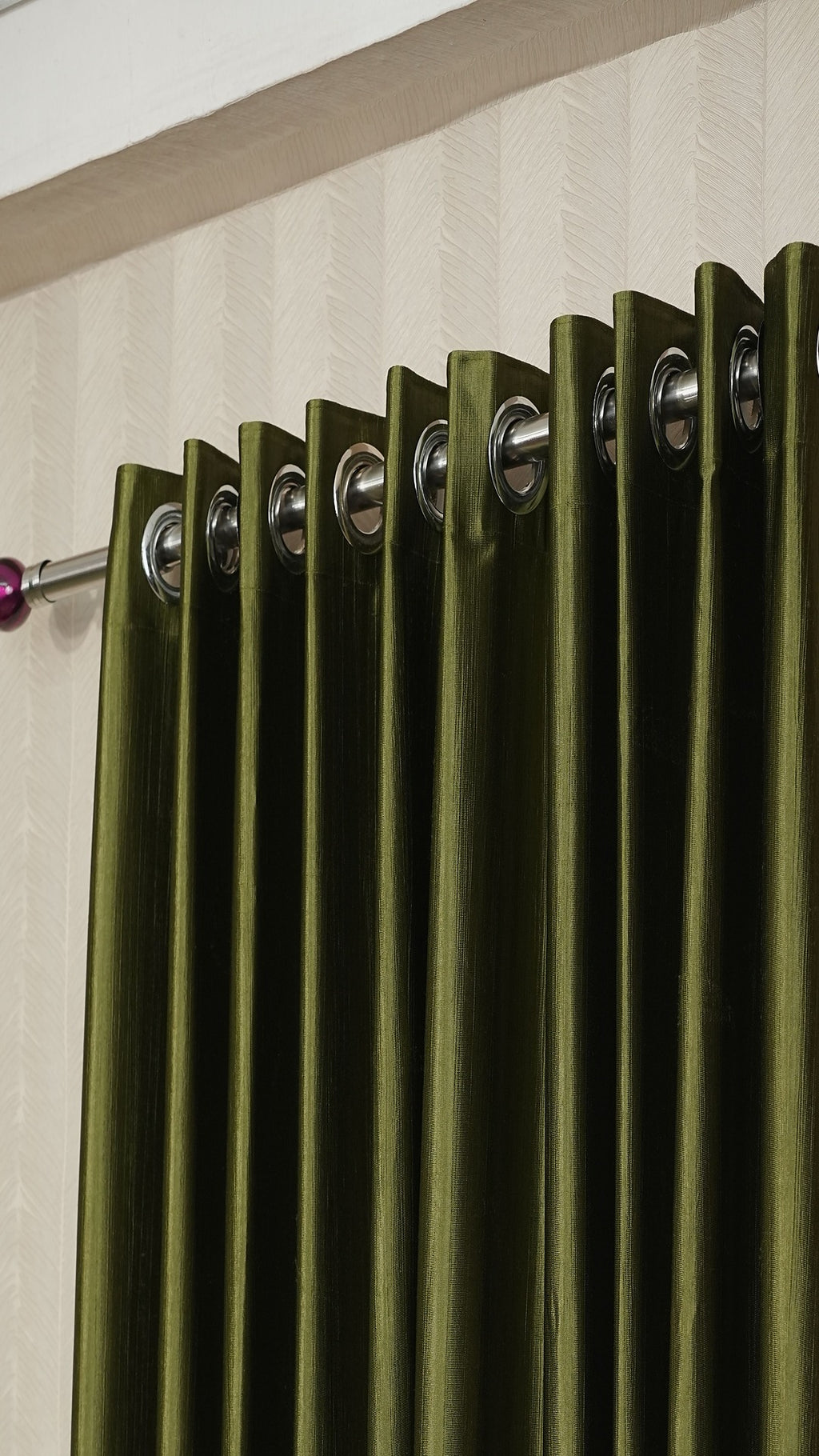 Branded Dark Olive Green Colour Crush Fabric Semi-Blackout Curtains  Earthy | Elegant | Bestseller