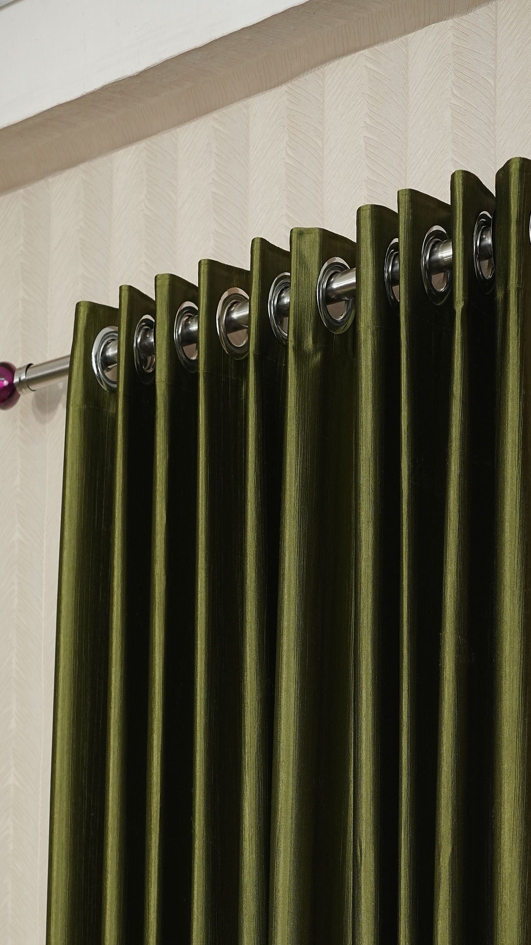 Branded Dark Olive Green Colour Crush Fabric Semi-Blackout Curtains  Earthy | Elegant | Bestseller