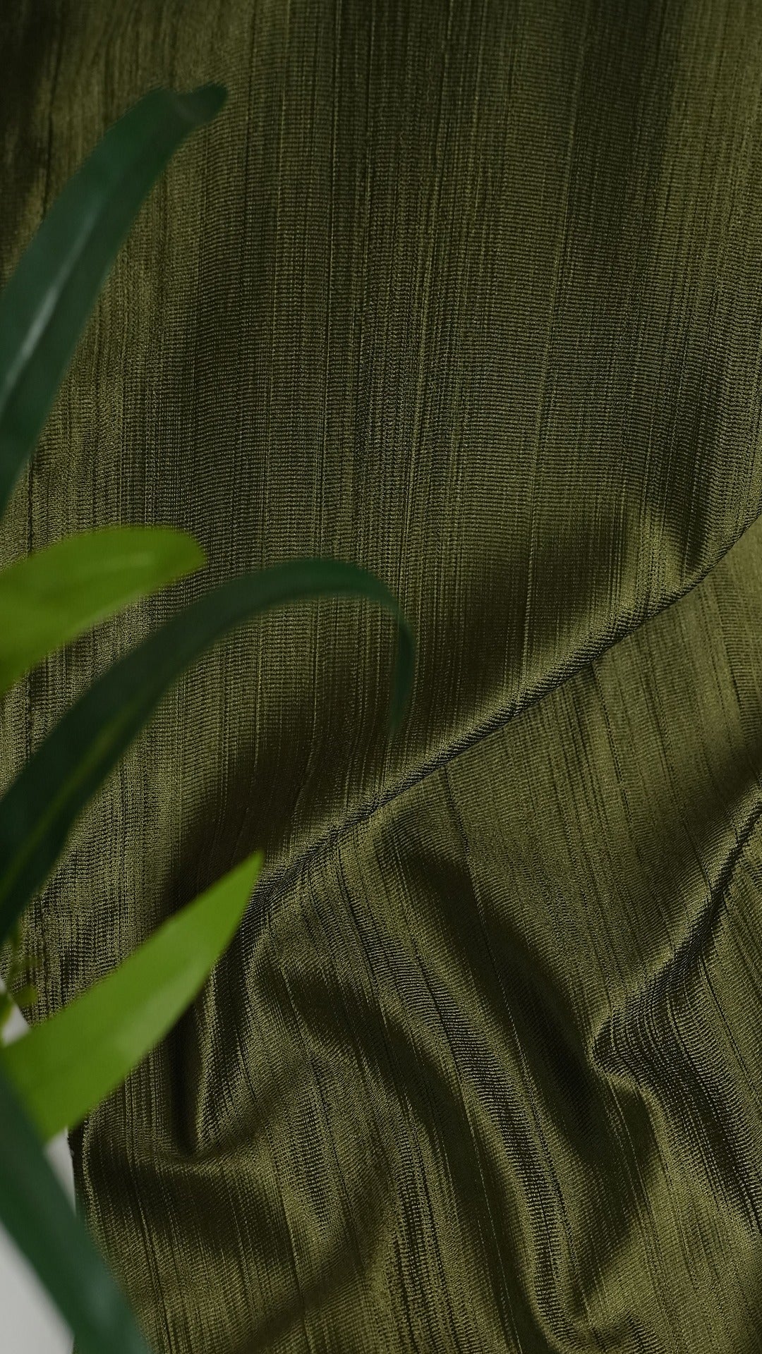 Branded Dark Olive Green Colour Crush Fabric Semi-Blackout Curtains  Earthy | Elegant | Bestseller