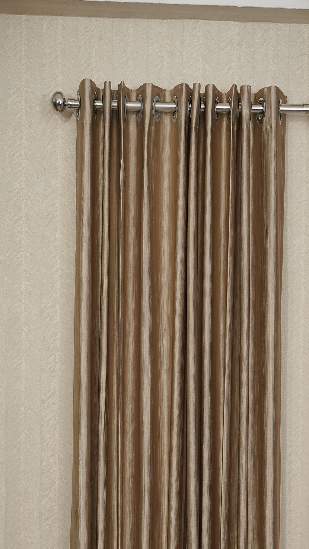 Branded Golden Brown Colour Crush Fabric Semi-Blackout Curtains  Rich | Warm | Bestseller