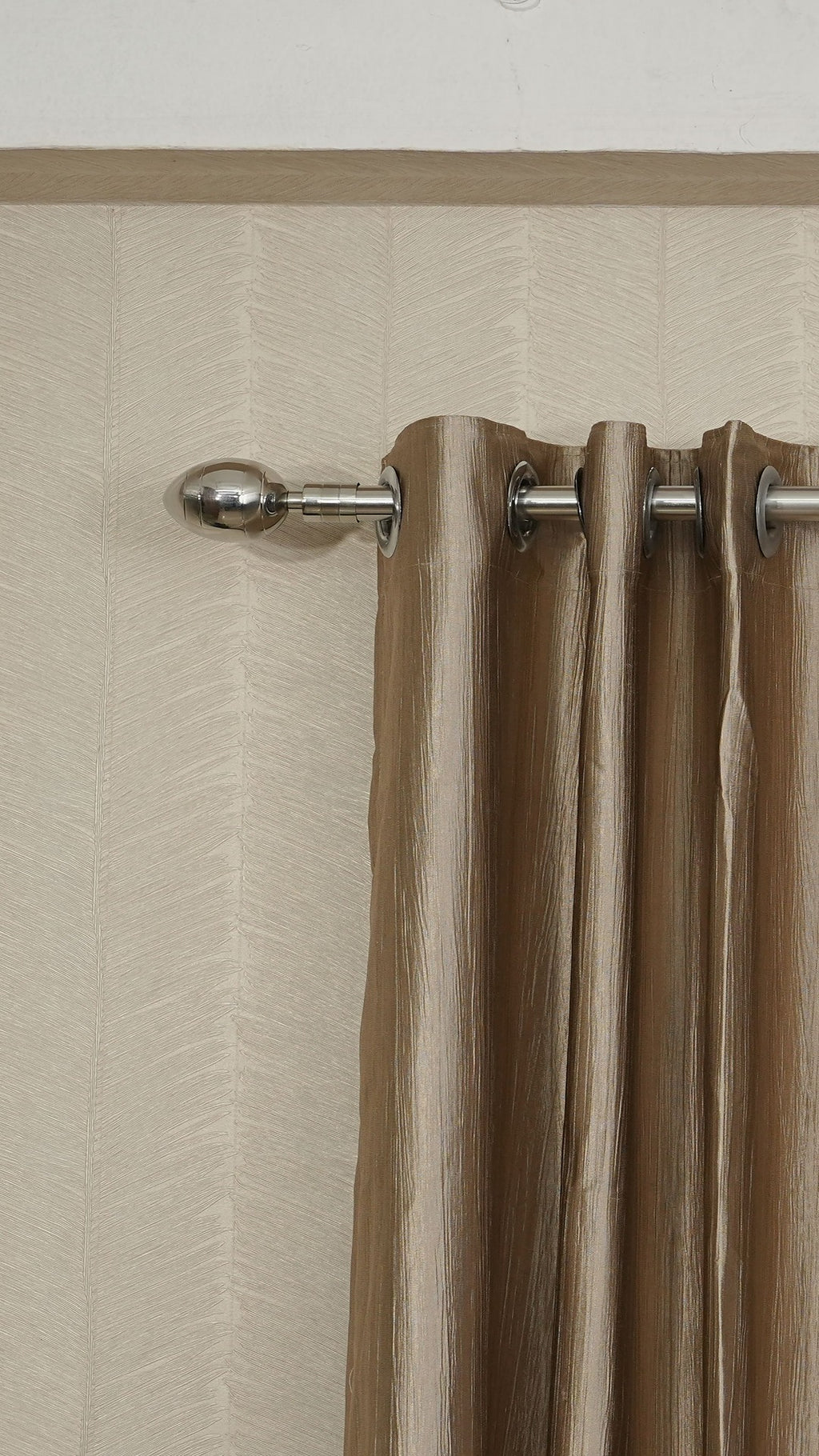 Branded Golden Brown Colour Crush Fabric Semi-Blackout Curtains  Rich | Warm | Bestseller