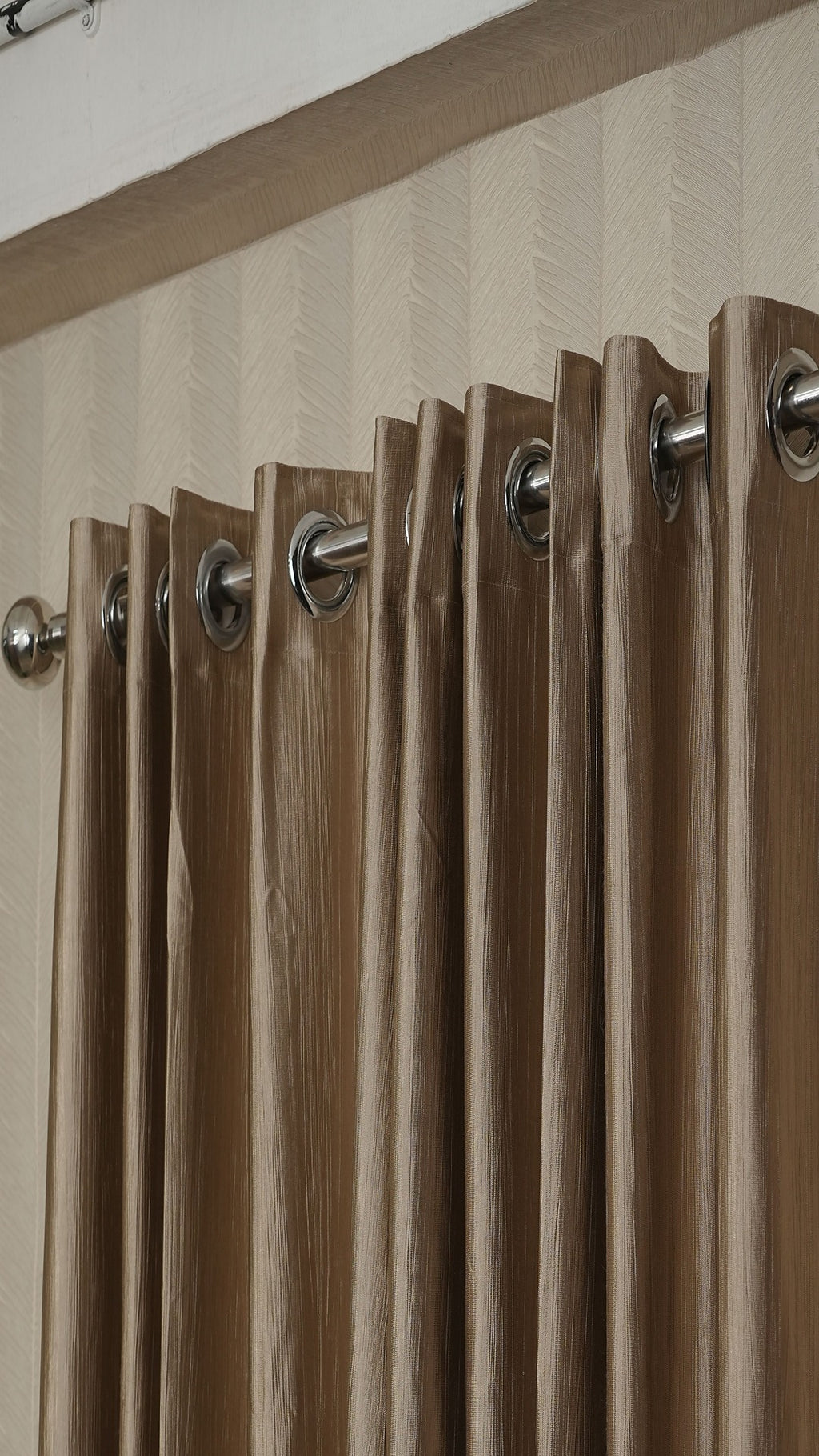 Branded Golden Brown Colour Crush Fabric Semi-Blackout Curtains  Rich | Warm | Bestseller