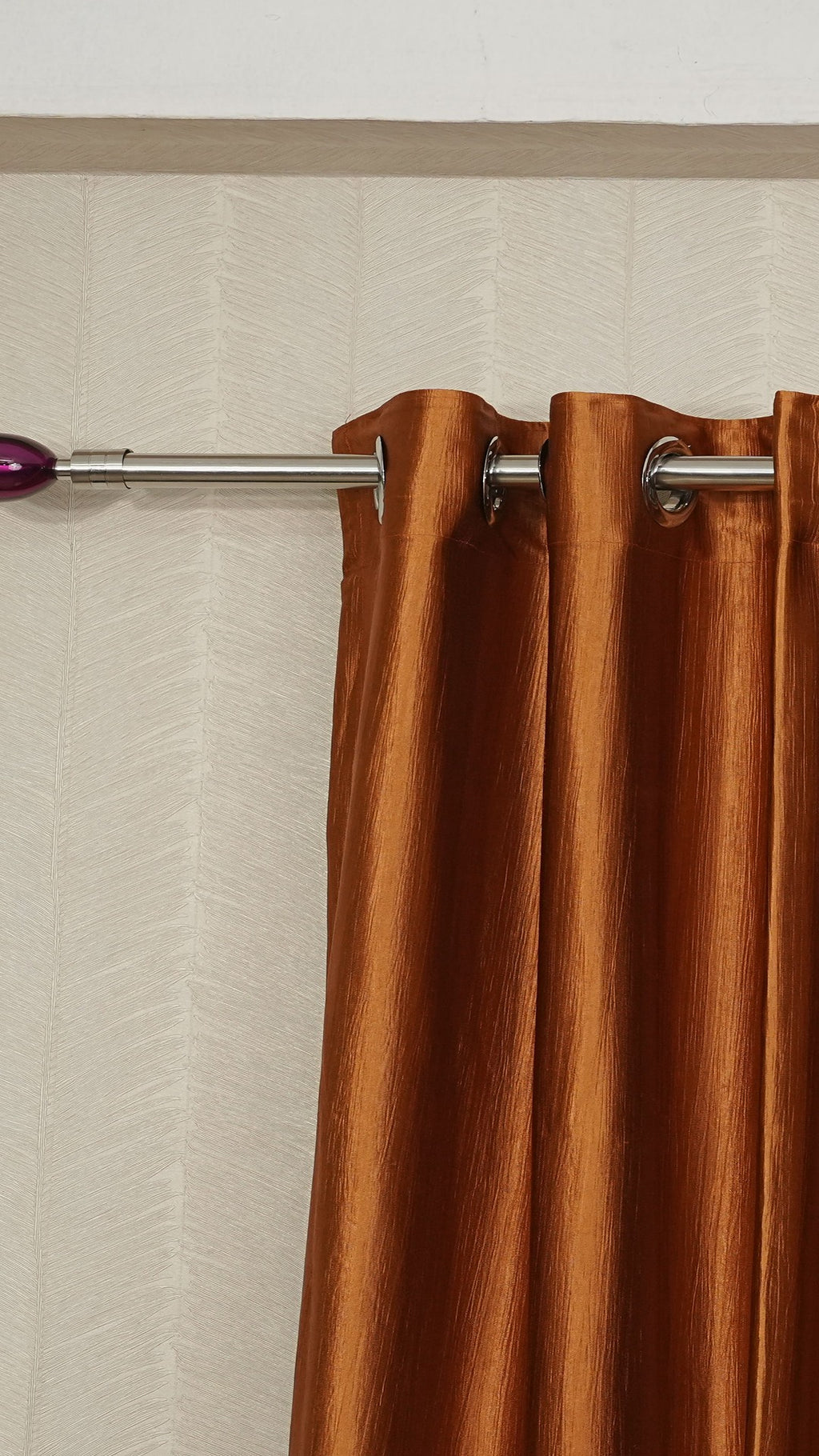 🪟 Branded Rust Colour Crush Fabric Semi-Blackout Curtains  Warm | Trendy | Bestseller