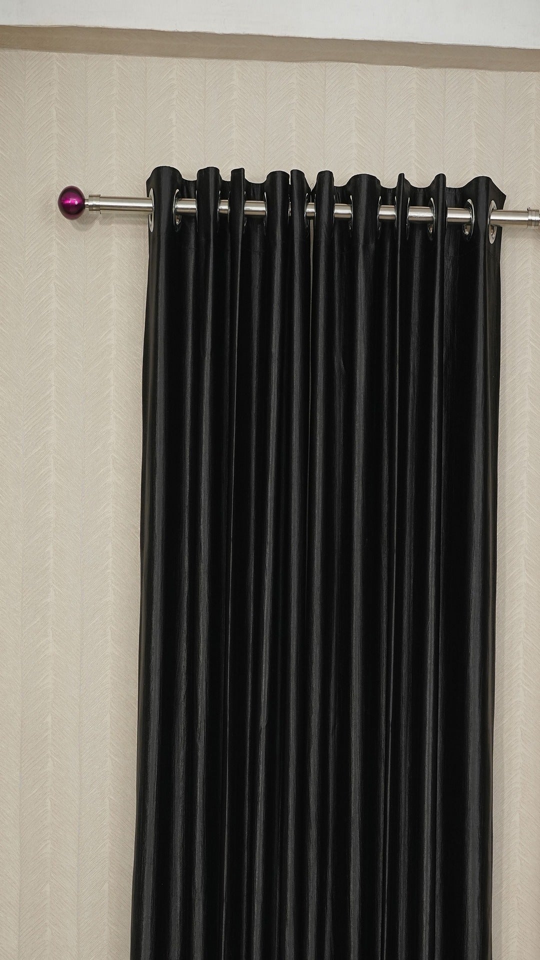 🪟 Branded Black Colour Crush Fabric Semi-Blackout Curtains  Premium | Stylish | Salon Favourite | Bestseller