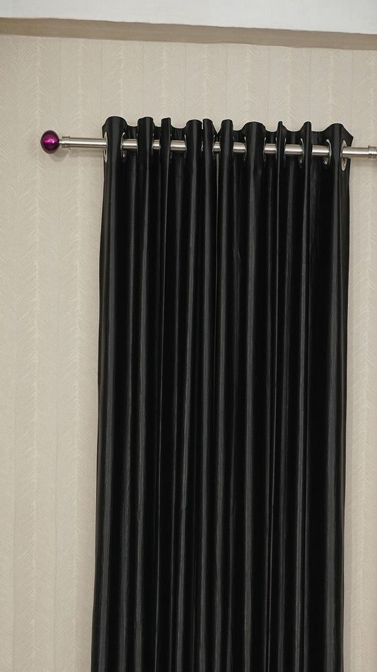 🪟 Branded Black Colour Crush Fabric Semi-Blackout Curtains  Premium | Stylish | Salon Favourite | Bestseller