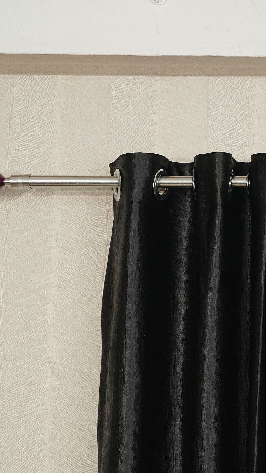 🪟 Branded Black Colour Crush Fabric Semi-Blackout Curtains  Premium | Stylish | Salon Favourite | Bestseller