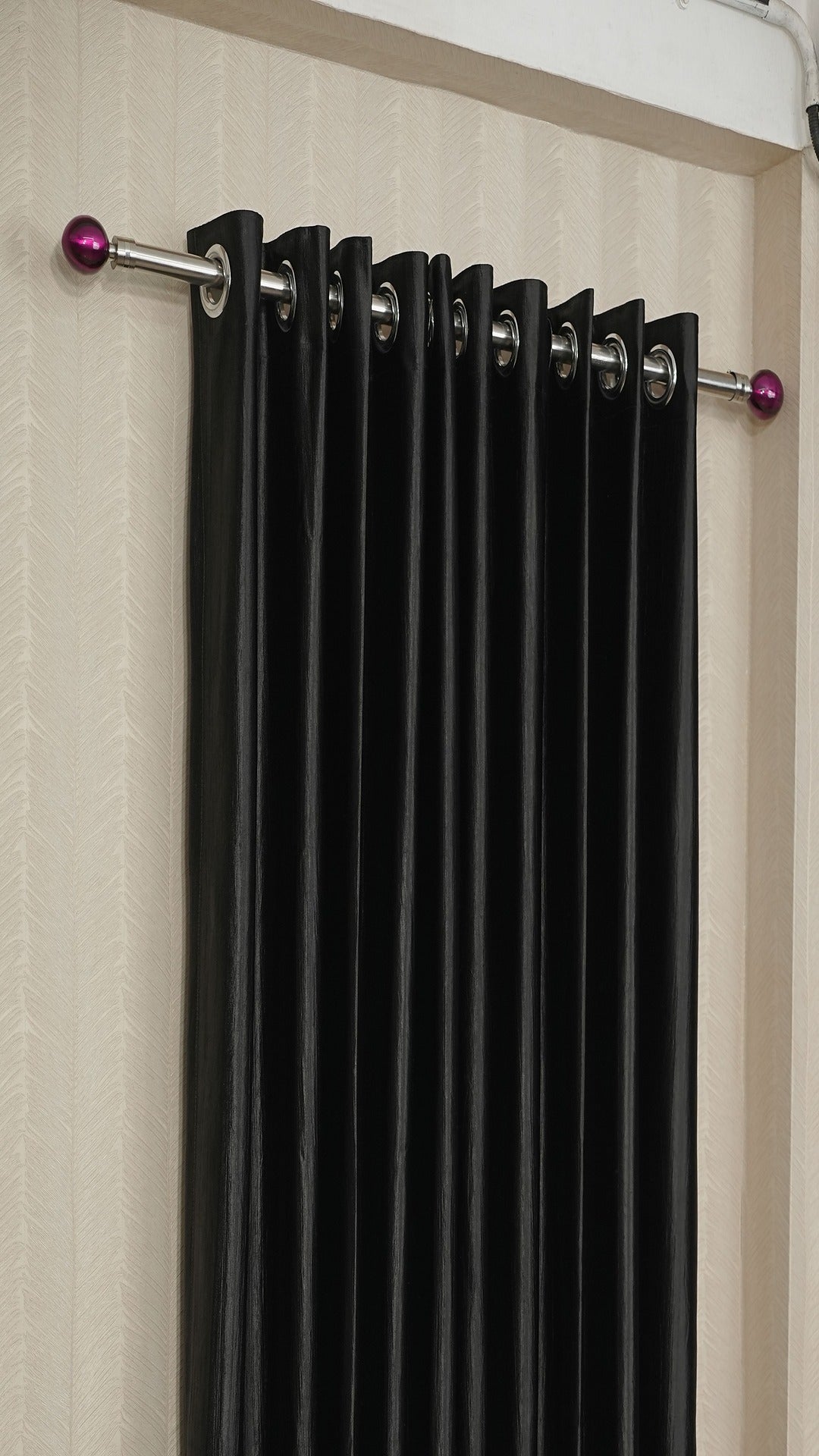 🪟 Branded Black Colour Crush Fabric Semi-Blackout Curtains  Premium | Stylish | Salon Favourite | Bestseller