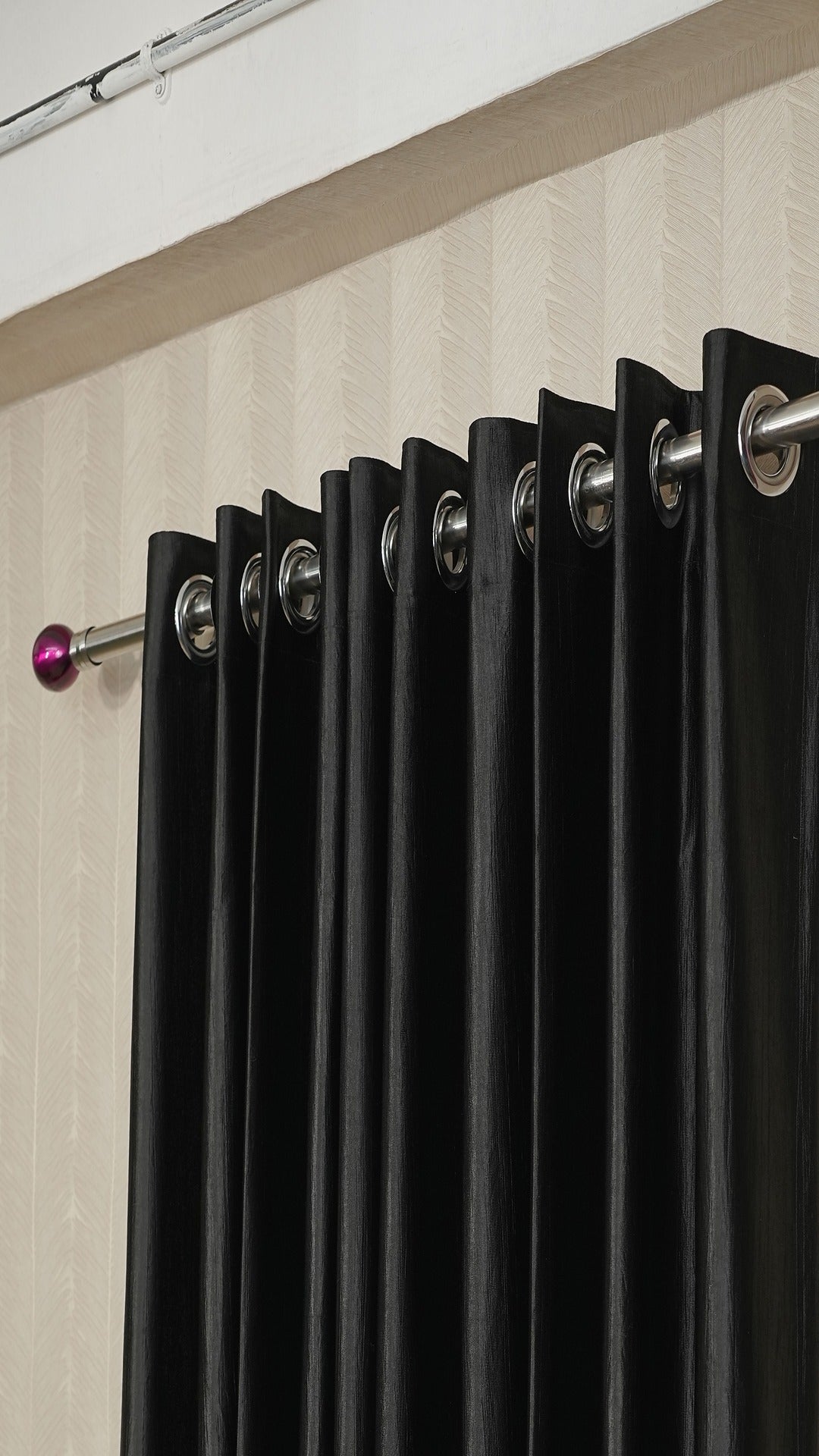 🪟 Branded Black Colour Crush Fabric Semi-Blackout Curtains  Premium | Stylish | Salon Favourite | Bestseller