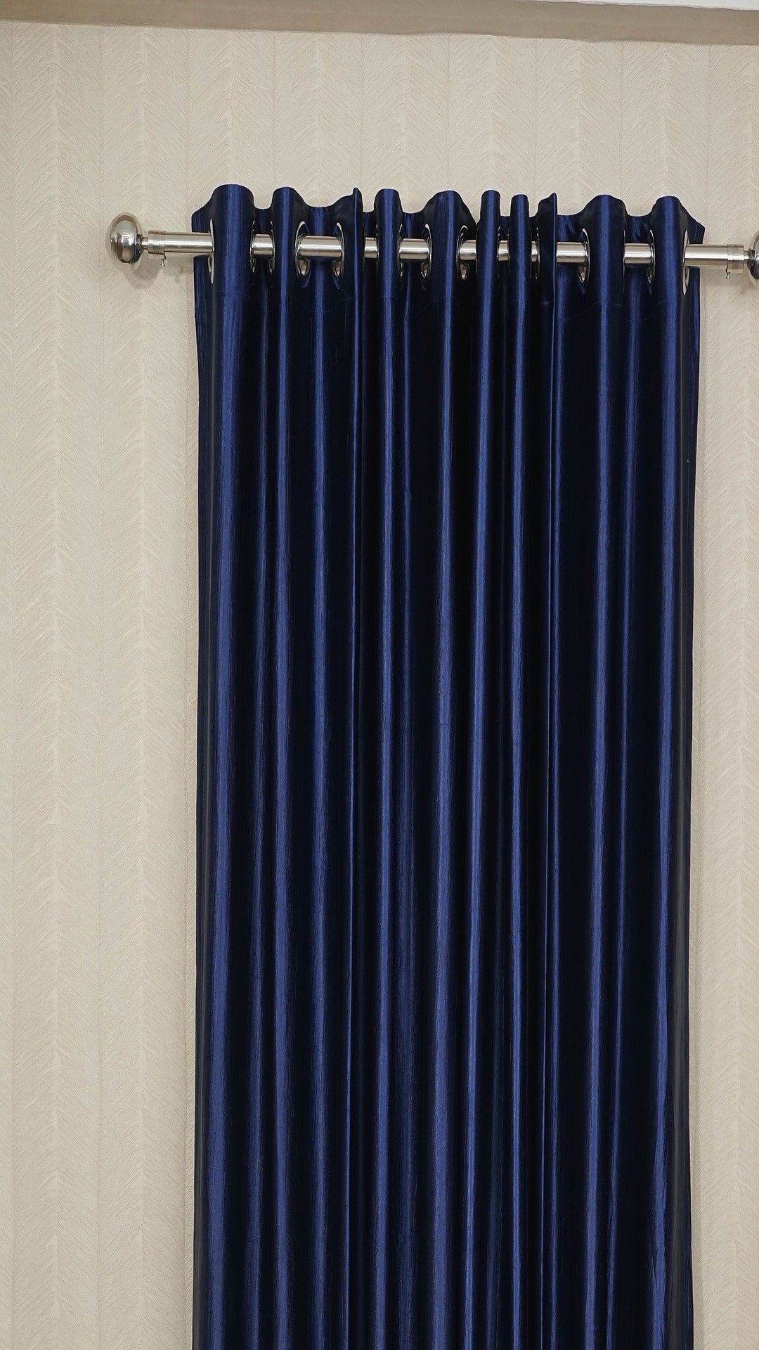 🪟 Branded Navy Blue Colour Crush Fabric Semi-Blackout Curtains  Elegant | Premium | Bestseller