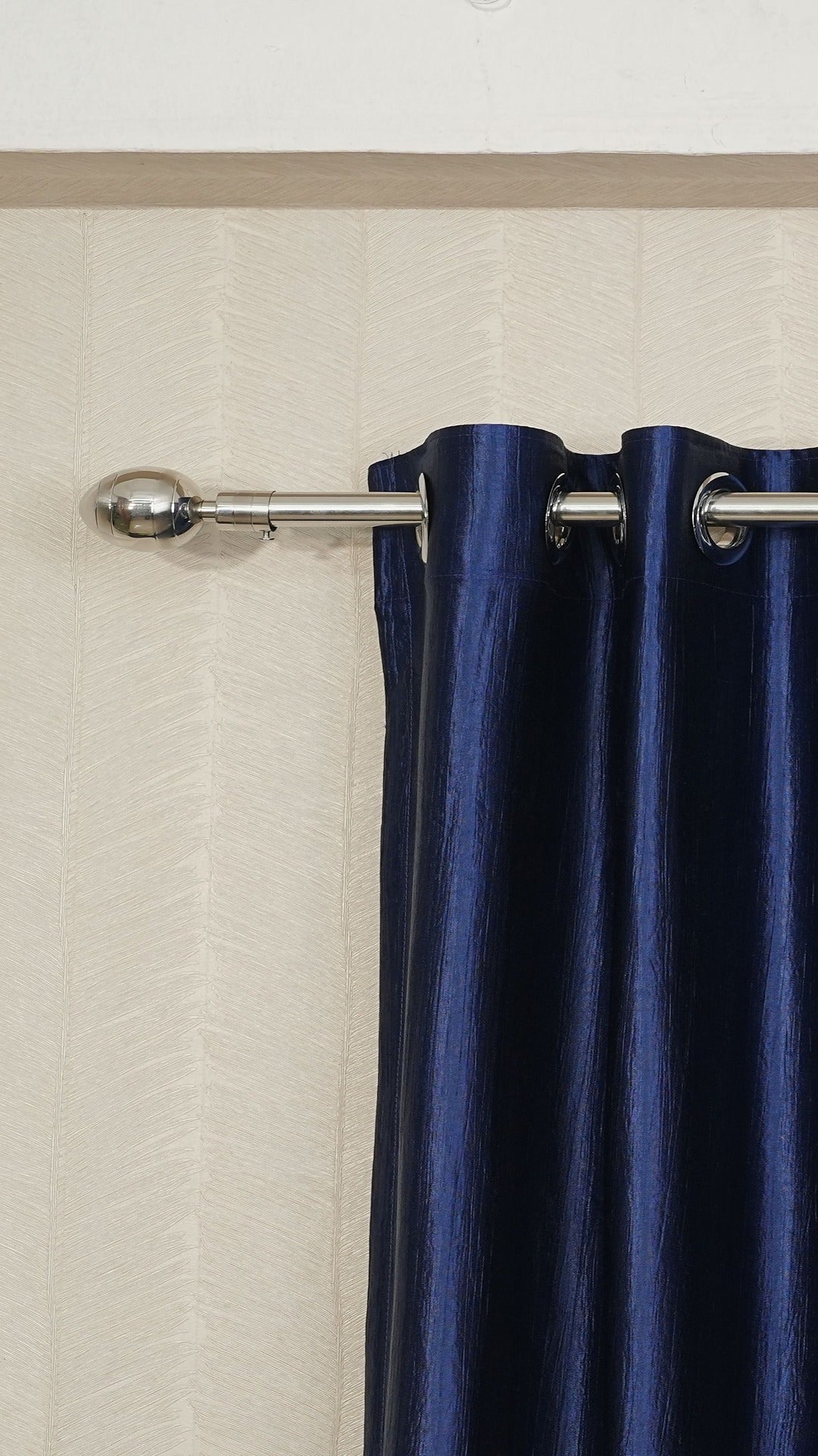 🪟 Branded Navy Blue Colour Crush Fabric Semi-Blackout Curtains  Elegant | Premium | Bestseller